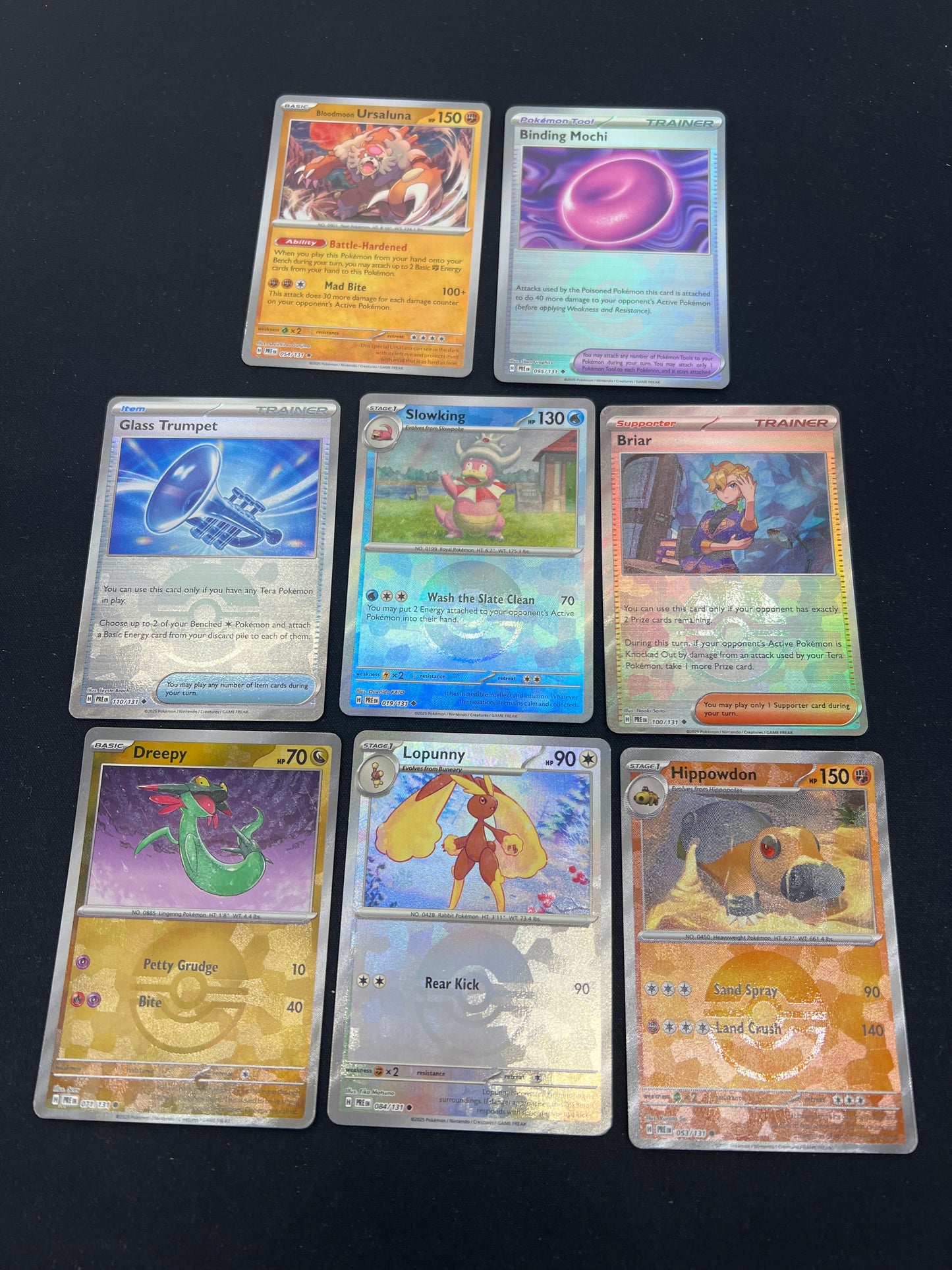 Auction Lot 385: Pokemon Cards Lot of 8 Prismatic Evolutions Pokeball Holos Conditions Vary