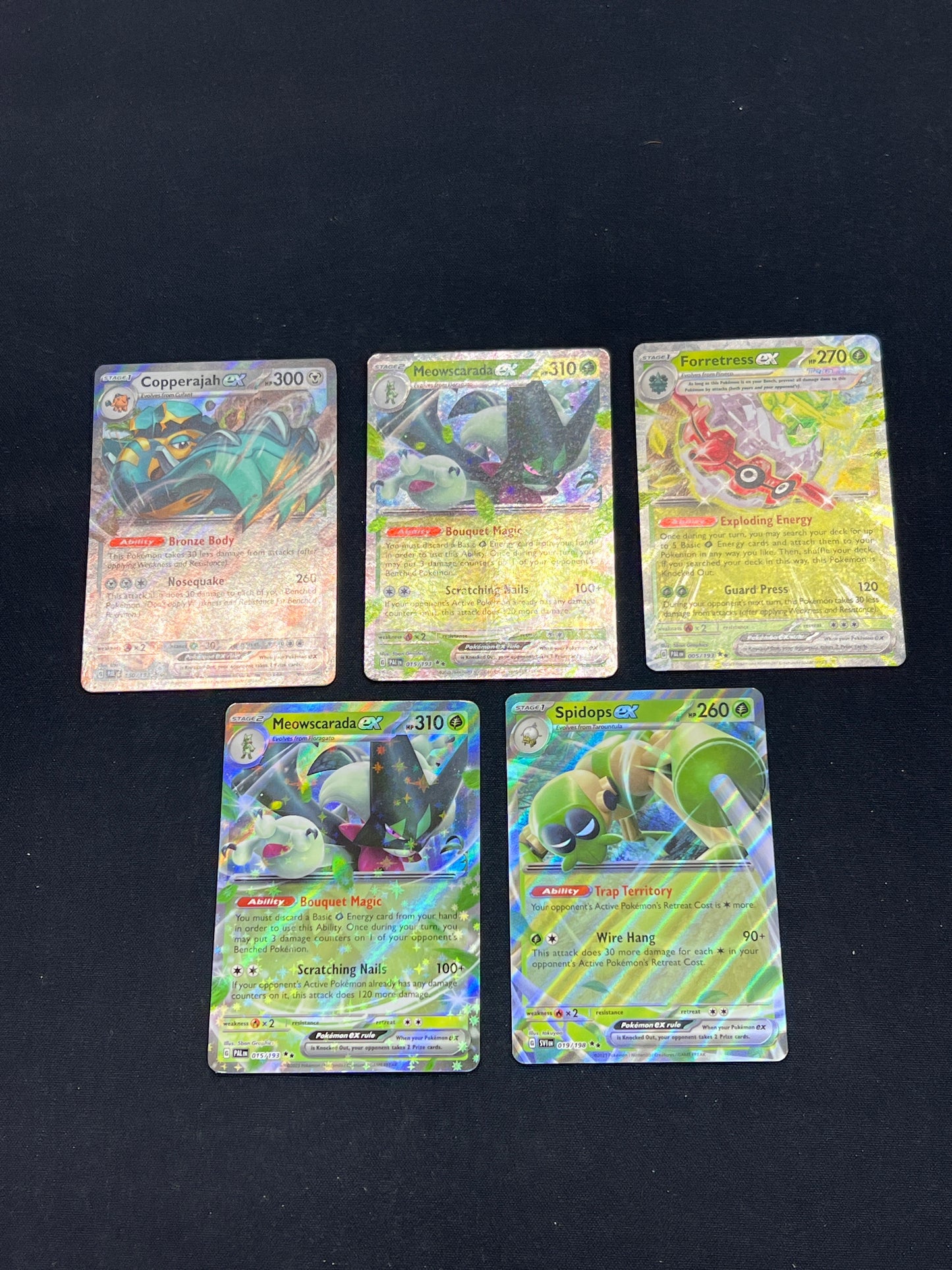 Auction Lot 296: Pokemon Cards Lot of 5 Assorted EX Ultra Rares SV Lot 1 Conditions Vary