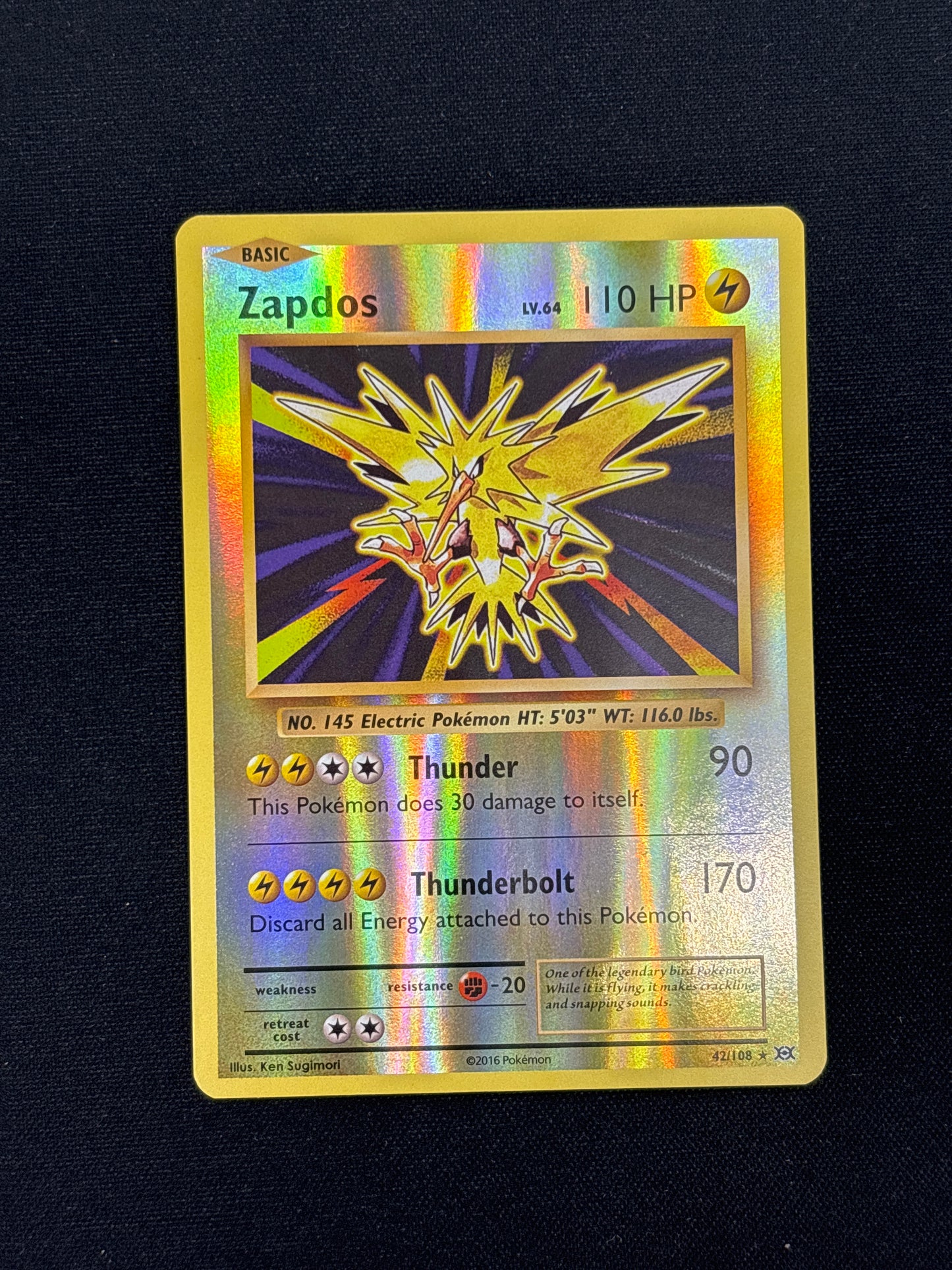 Auction Lot 6: Zapdos Reverse Holo Pokemon XY Evolutions Card Conditions Vary