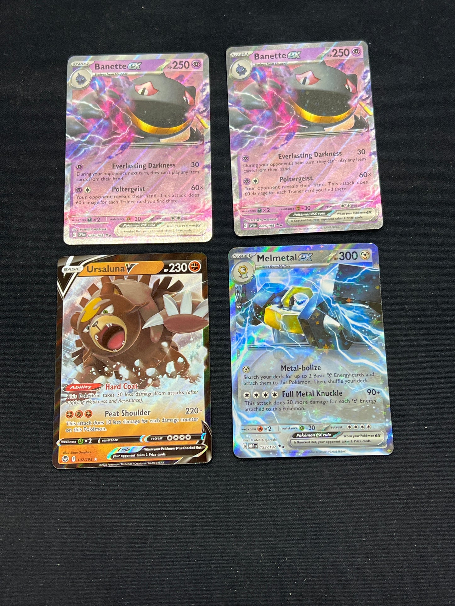 Auction Lot 163: Pokemon Cards Lot of 4 Assorted EX & V Conditions Vary
