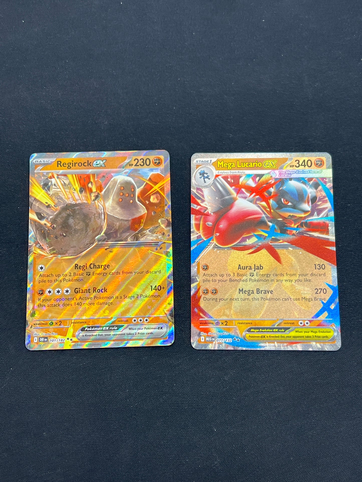 Auction Lot 379: Pokemon Cards Regirock & Mega Lucario EX Conditions Vary