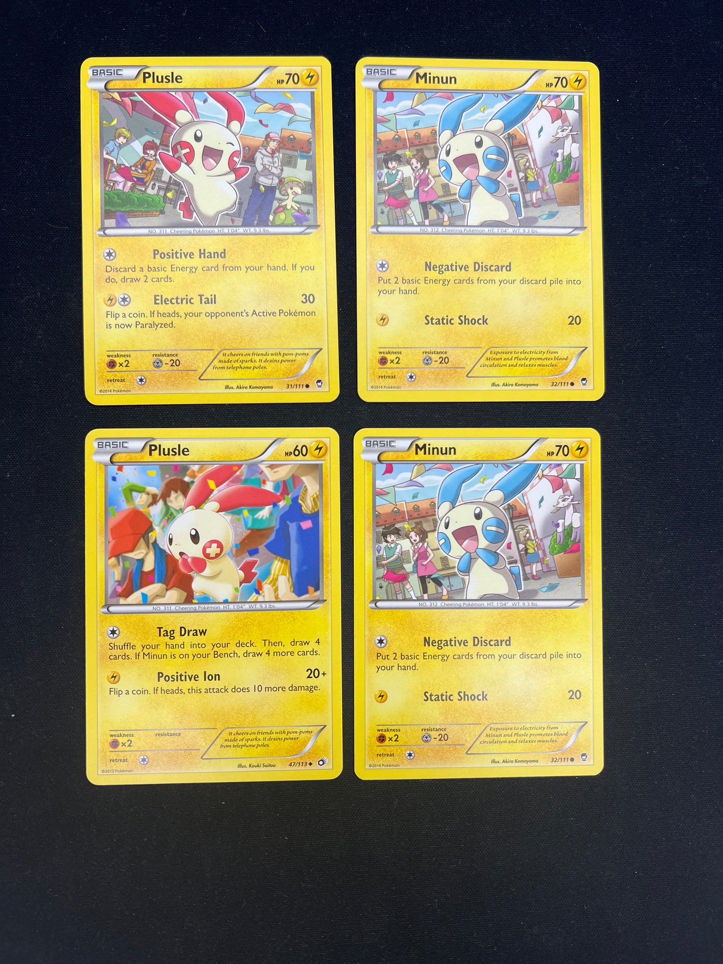 Auction Lot 235: Pokemon Cards Lot of 4 Plusle Minun Commons Conditions Vary