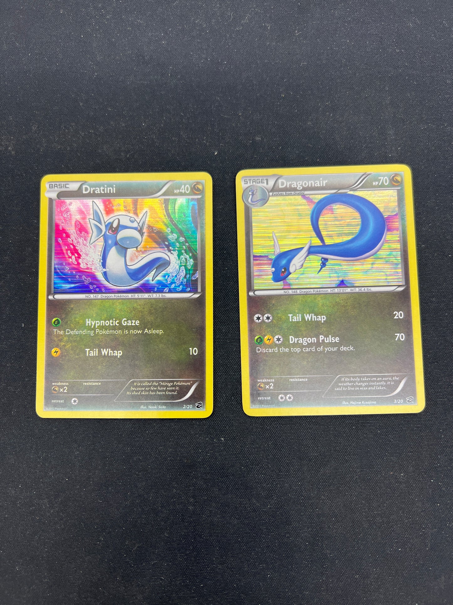 Auction Lot 381: Pokemon Cards Dratini & Dragonair Holo BW Dragon Vault Conditions Vary