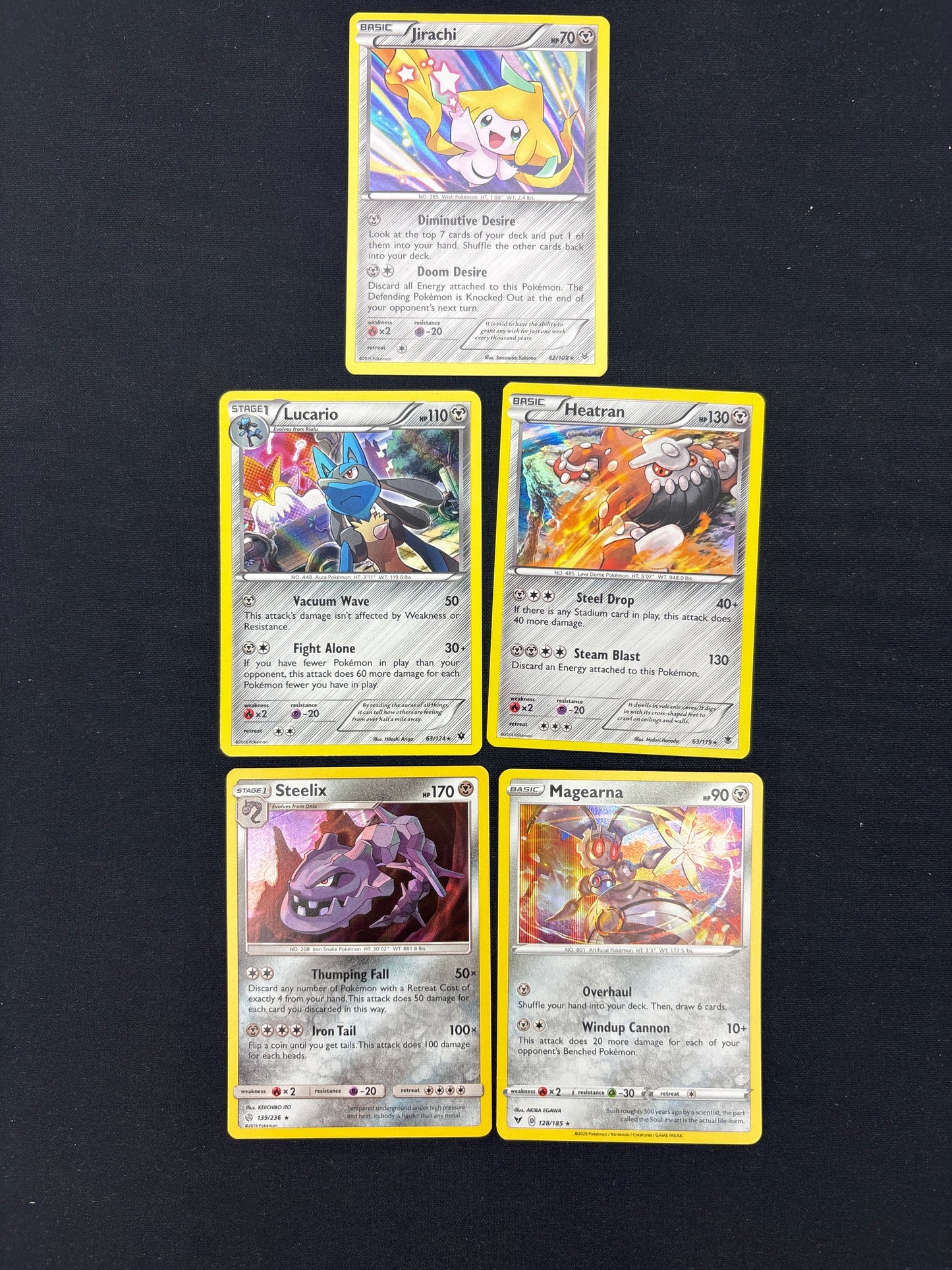 Auction Lot 78: Pokemon Cards Lot of 5 Assorted Steel Types Conditions Vary