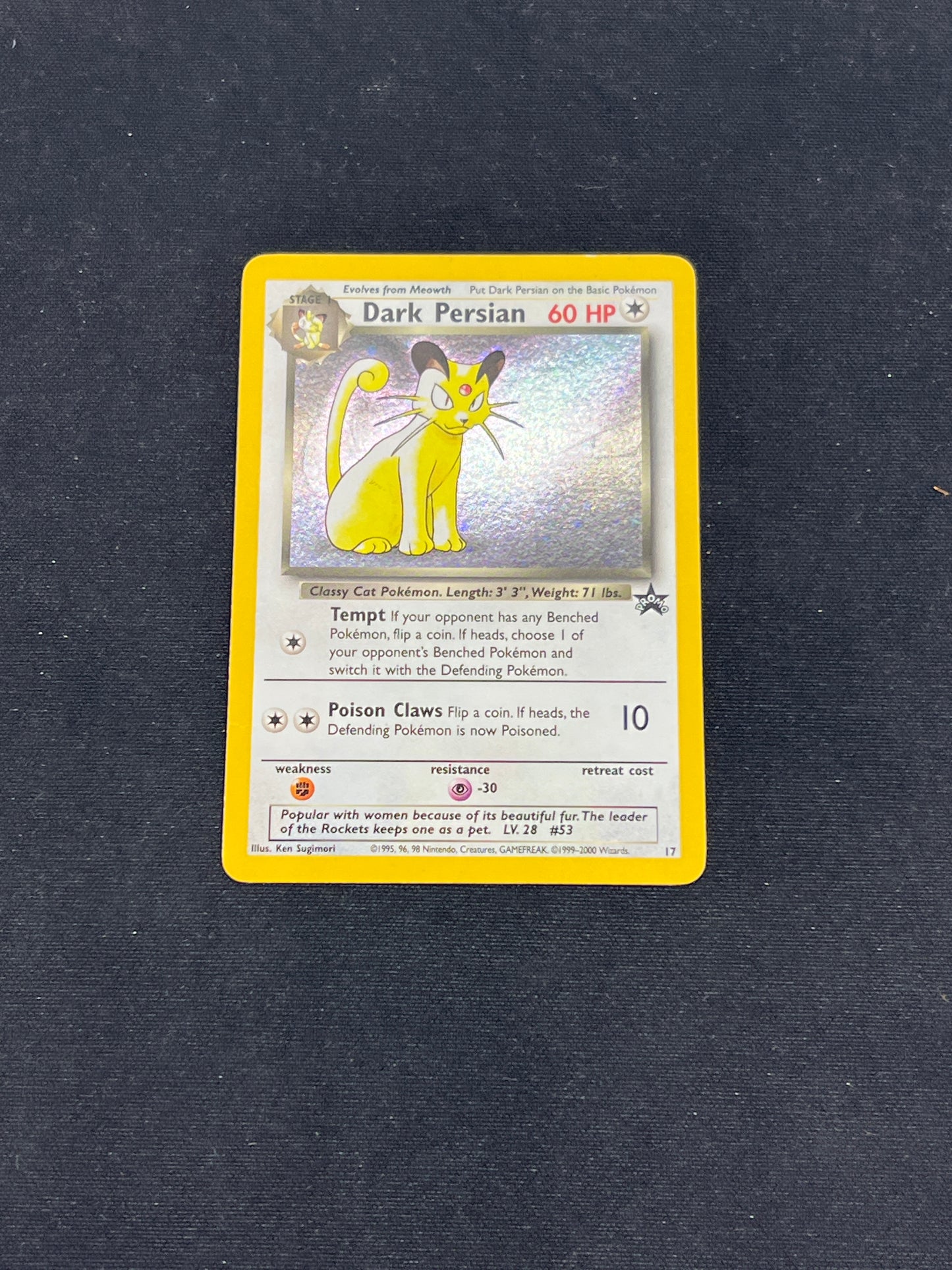 Auction Lot 267: Pokemon Cards Persian WOTC Black Star Promo Holo Condition Vary