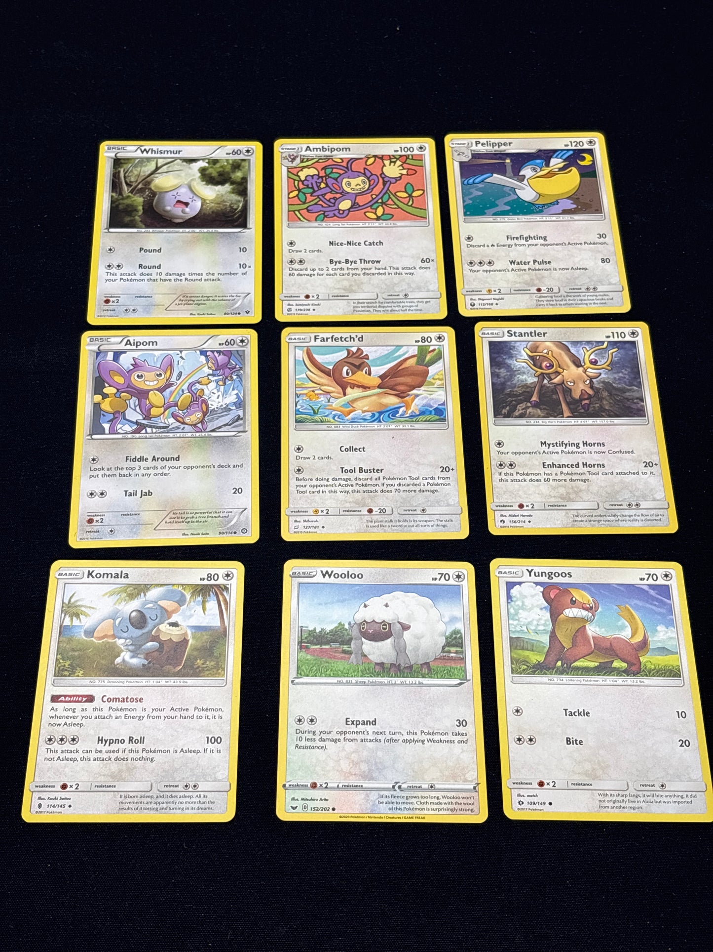 Auction Lot 35: Pokemon Cards Lot of 9 Normal Type Commons Uncommons Conditions Vary