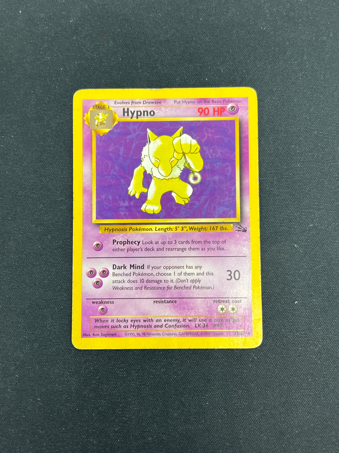 Auction Lot 52: Pokemon Cards Hypno WOTC Fossil Conditions Vary