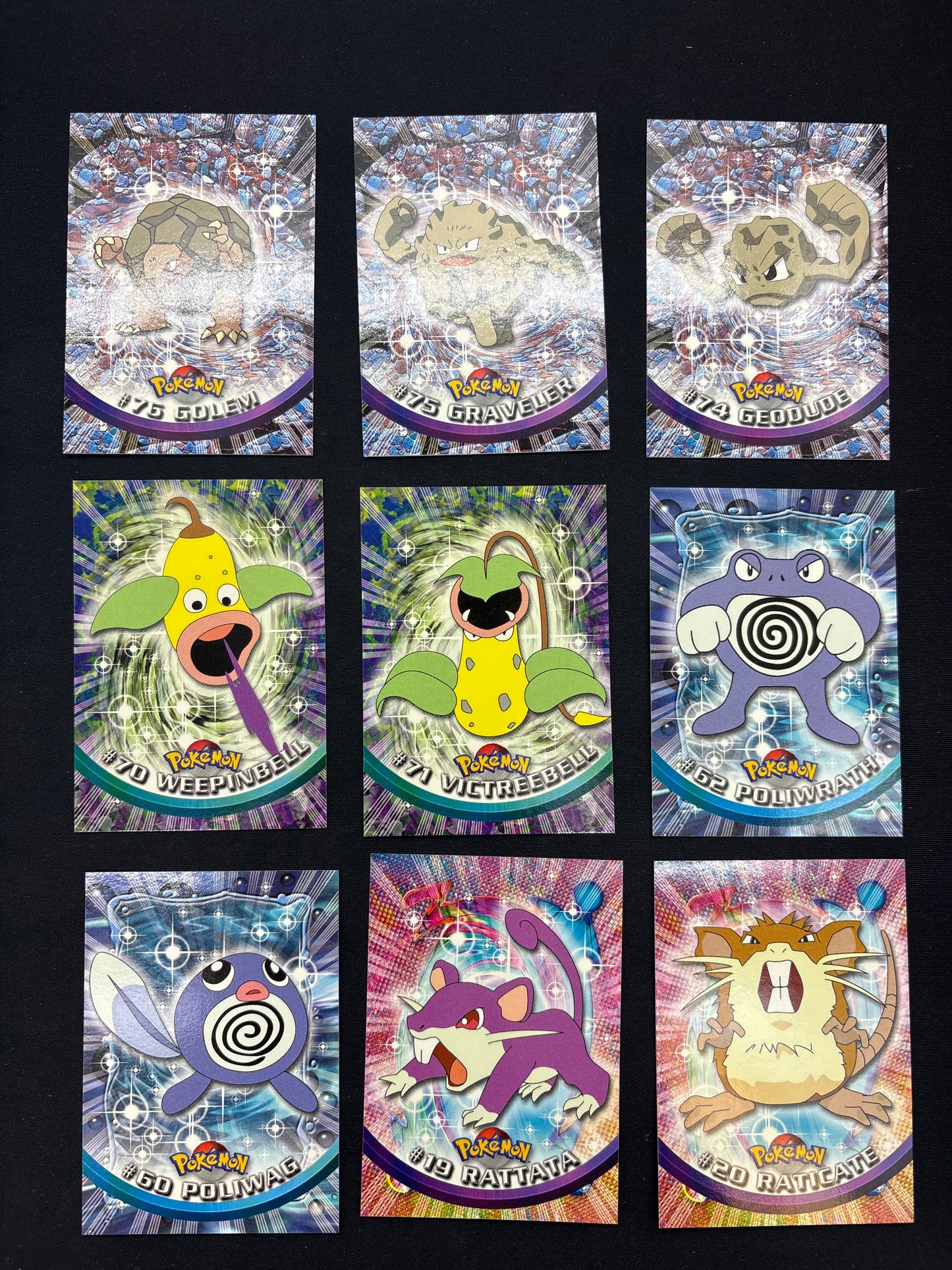 Auction Lot 100: Pokemon Cards Lot of 9 Assorted Topps Conditions Vary