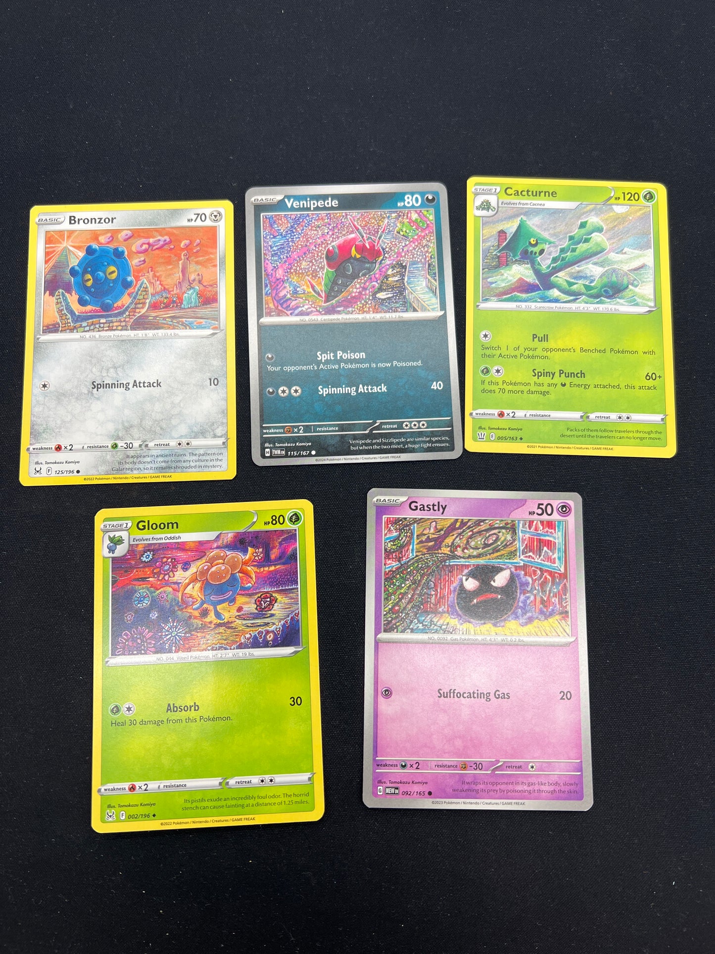 Auction Lot 56: Pokemon Cards Lot of 5 Tomokazu Komiya Commons Uncommons Lot 2 Conditions Vary