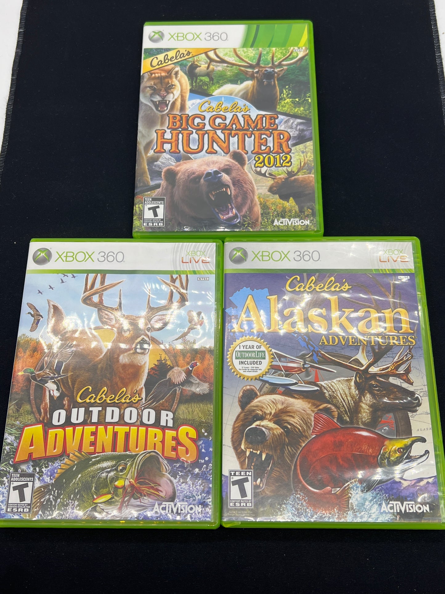 Auction Lot 197: XBOX 360 Game Lot of 3 Cabela's Big Game Hunter 2012 Outdoor Adventures Alaskan Adventures