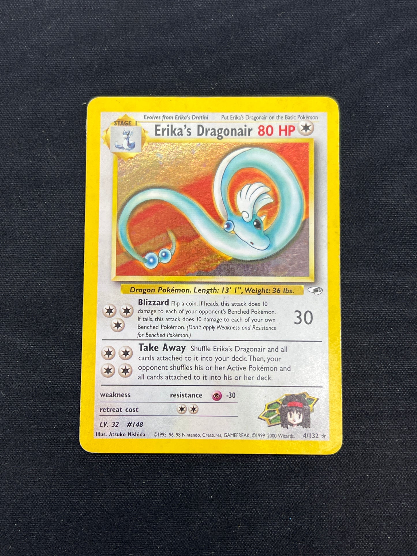 Auction Lot 246: Pokemon Cards Erika's Dragonair Holo Gym Heroes Condition Vary