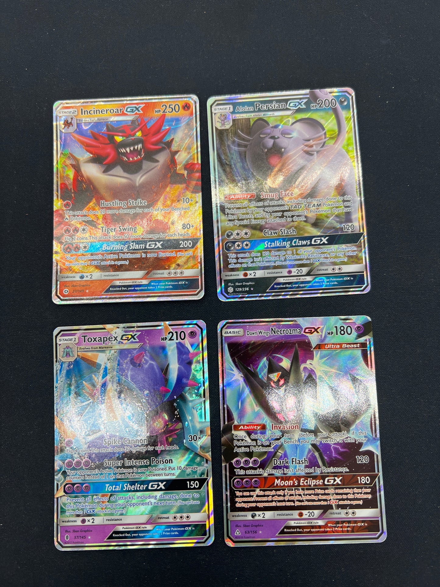 Auction Lot 130: Pokemon Cards Lot of 4 Assorted GX Ultra Rares SM Conditions Vary