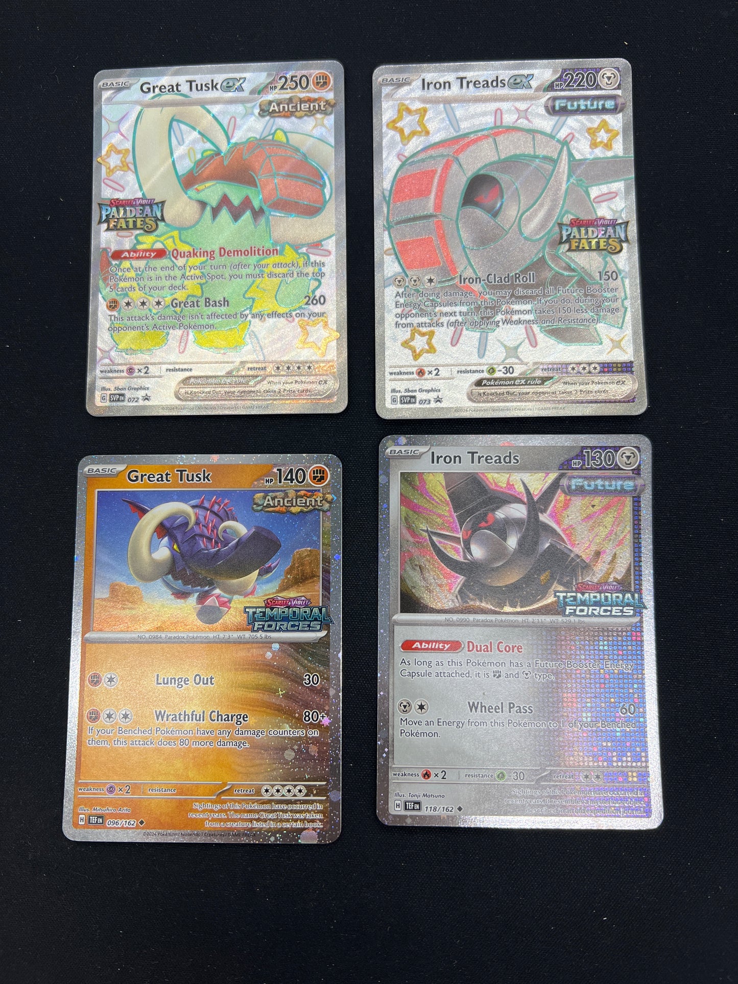 Auction Lot 250: Pokemon Cards Lot of 4 Great Tusks EX Premium Collection Box Promos Conditions Vary Lot 4
