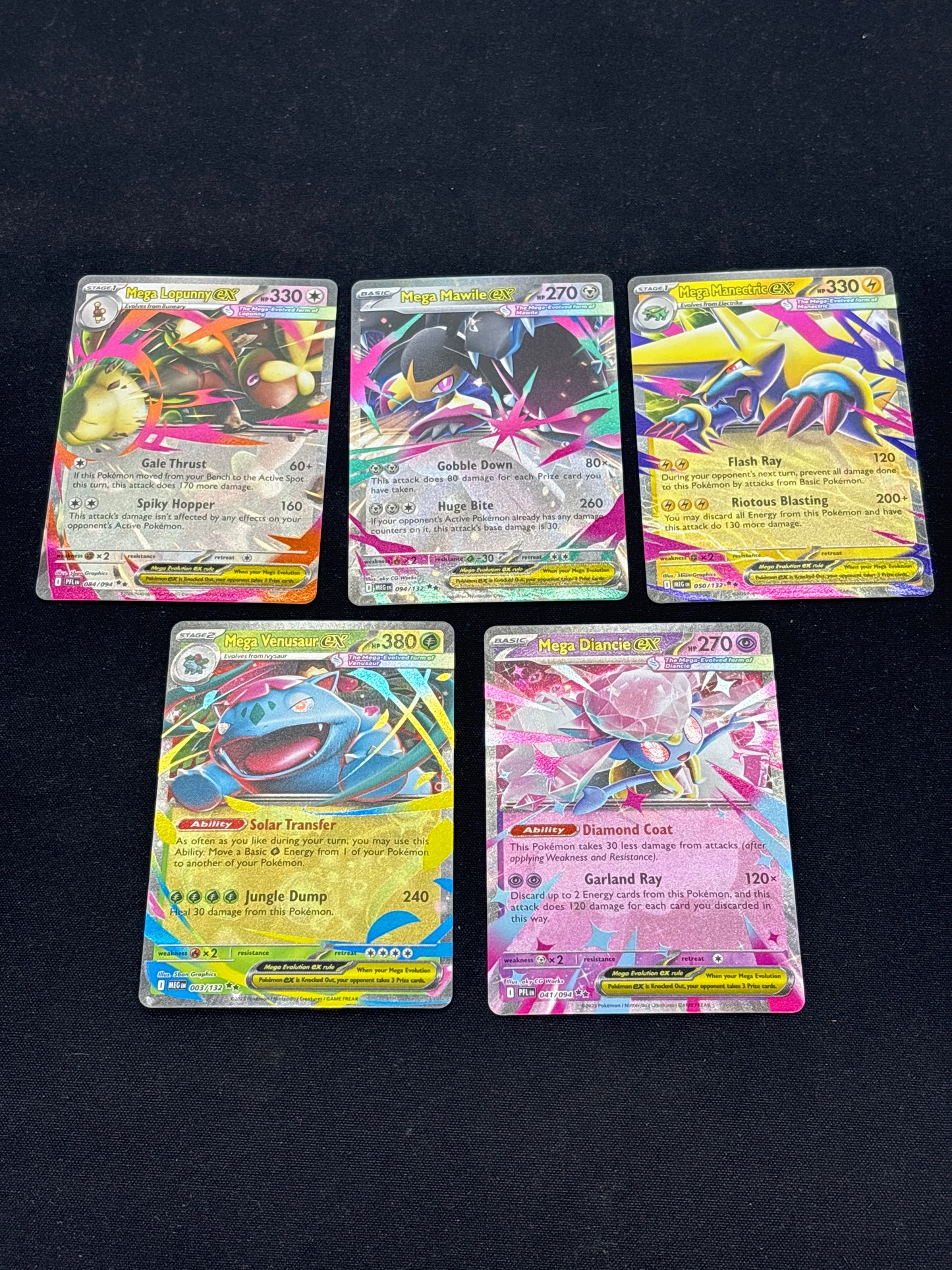 Auction Lot 43: Pokemon Cards Lot of 5 Mega EX Double Rares Condition Vary