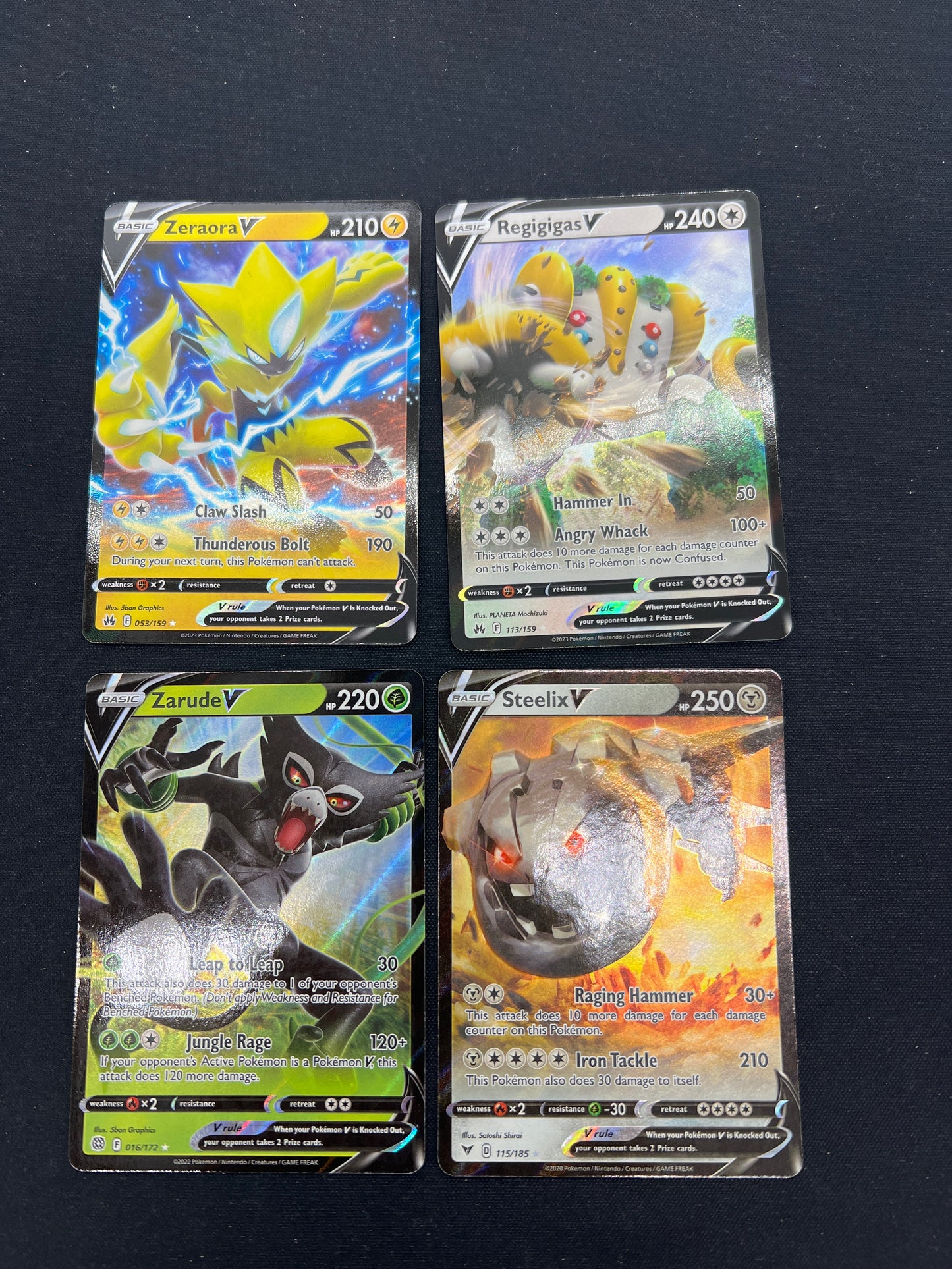 Auction Lot 185: Pokemon Cards Lot of 4 Assorted V SWSH Conditions Vary