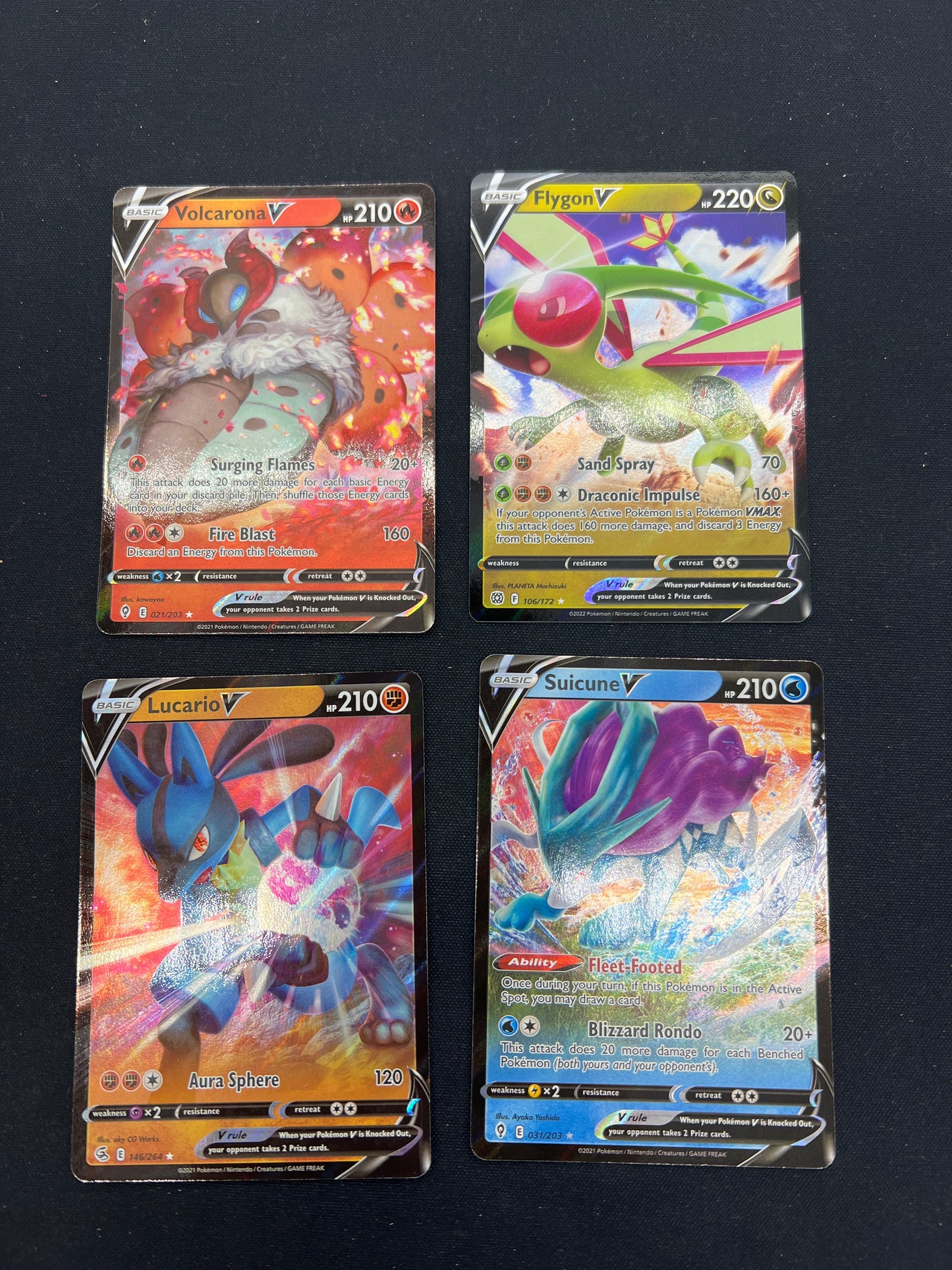 Auction Lot 183: Pokemon Cards Lot of 4 Assorted V Ultra Rares SWSH Conditions Vary