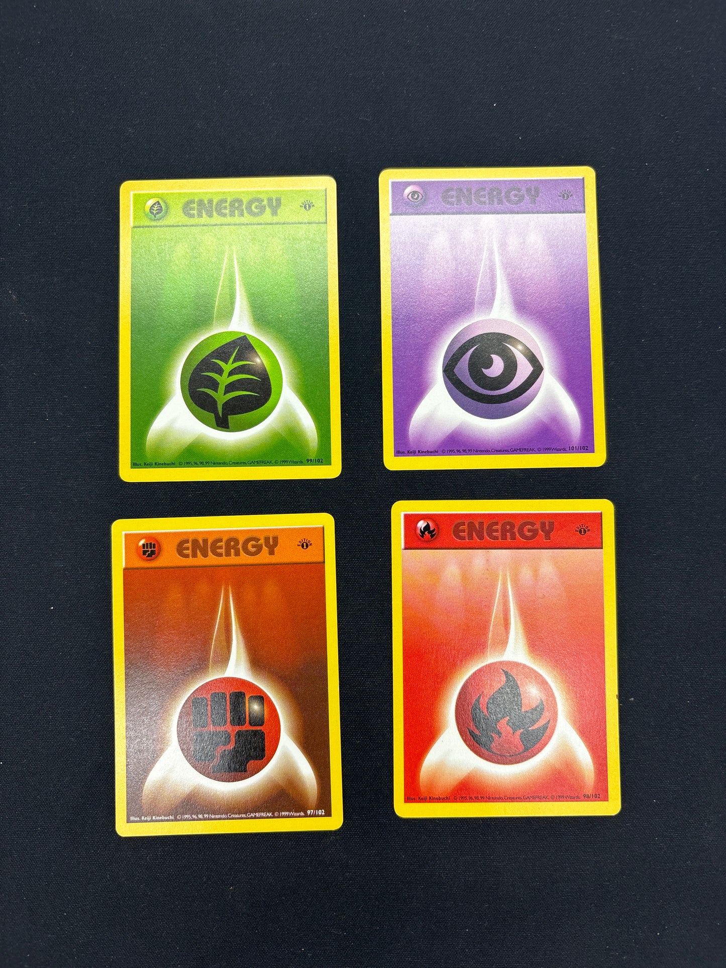 Auction Lot 77: Pokemon 1st Edition Shadowless Energy Card Lot 2 Conditions Vary