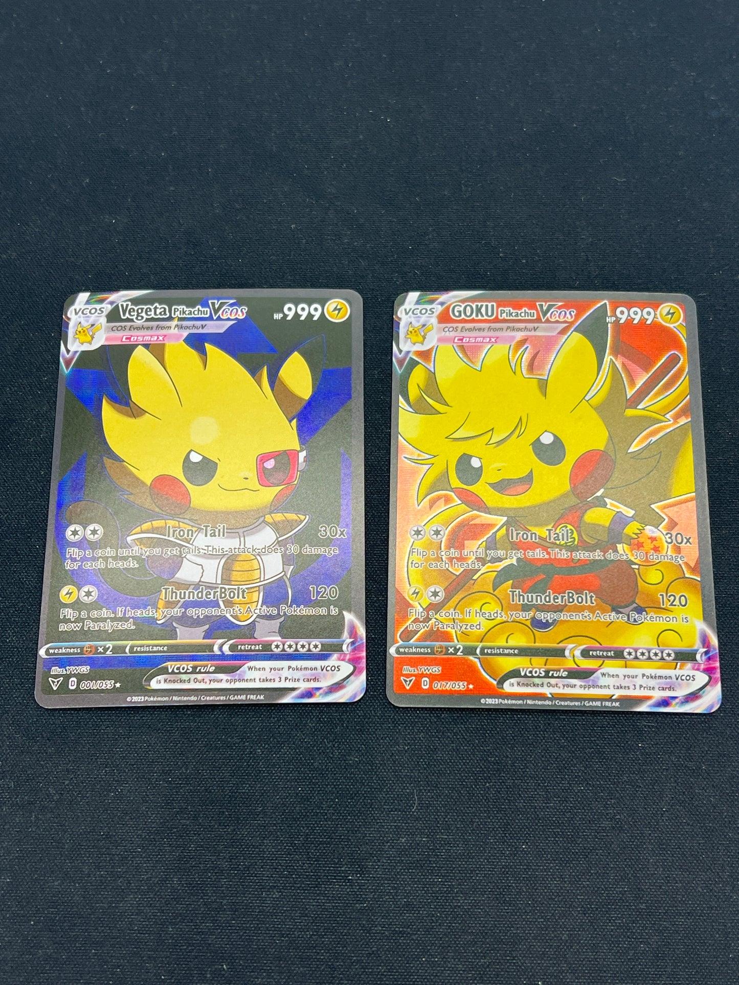 Auction Lot 121: Pokemon CUSTOM Cards Dragon-Ball Z Pikachu VCOS Conditions Vary