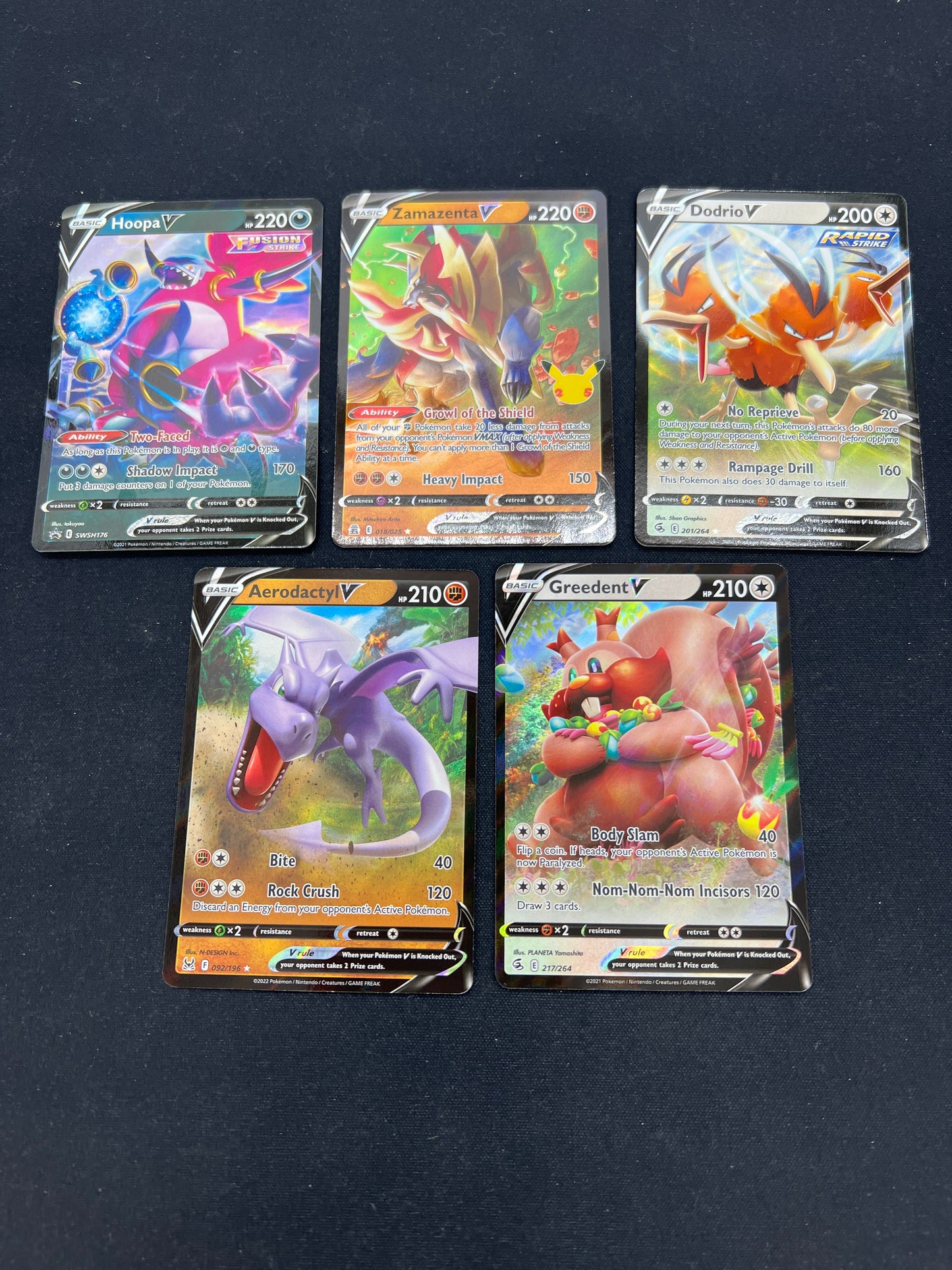 Auction Lot 178: Pokemon Cards Lot of 5 SWSH V Full Arts Conditions Vary