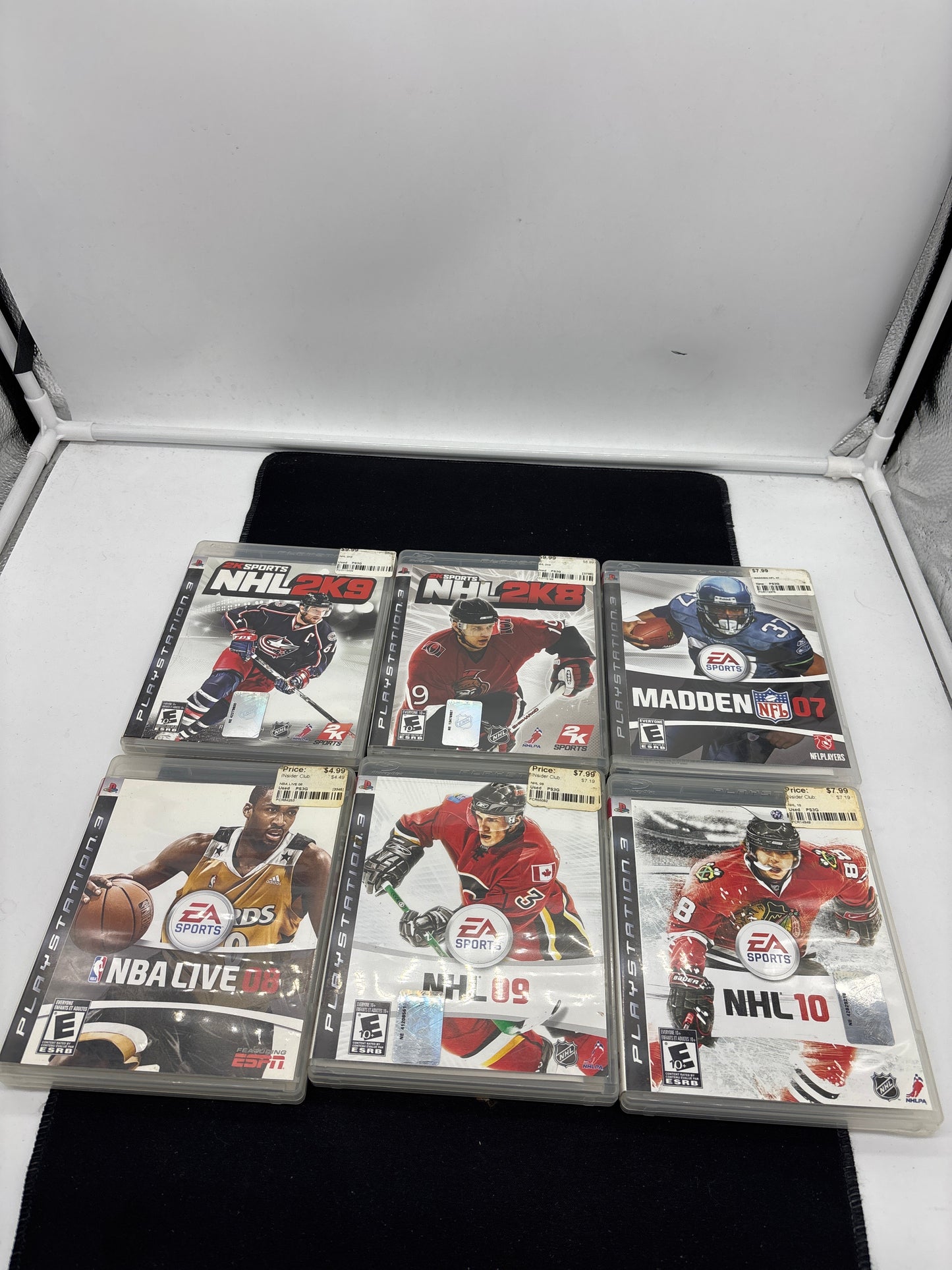 Auction Lot 96: PlayStation 3 Video Game Lot of 6 NHL 2K8 2K9 NBA Live 08 Madden 07 NHL 09 10