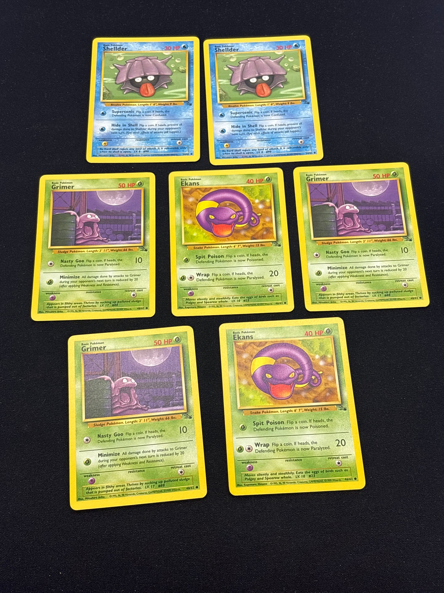 Auction Lot 85: Pokemon Cards Lot of 7 WOTC Fossil Commons Conditions Vary
