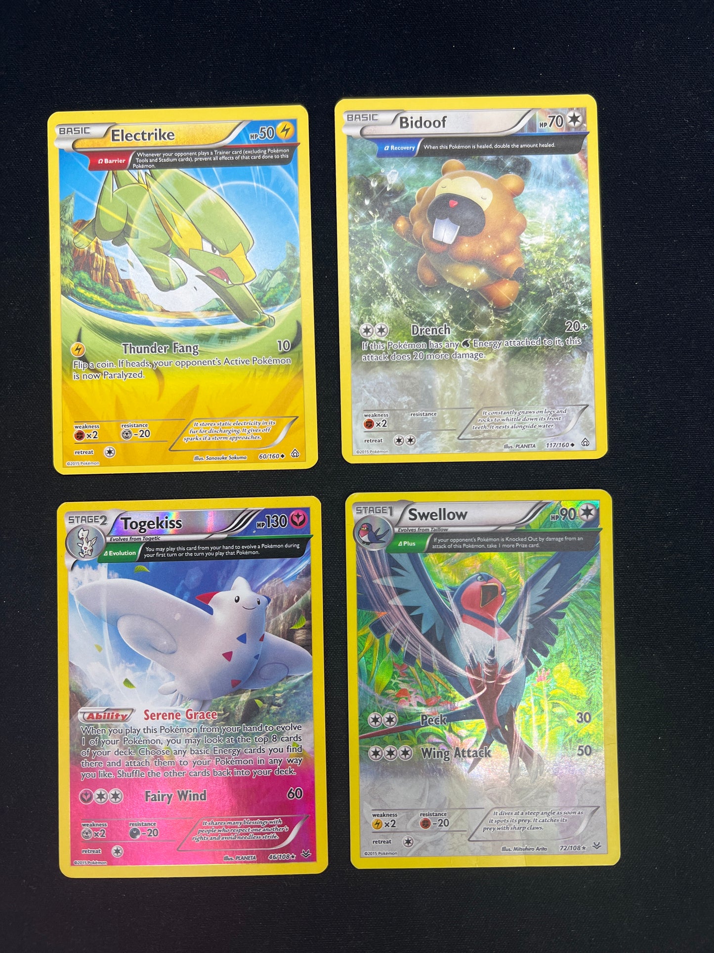 Auction Lot 246: Pokemon Cards Lot of 4 XY Full Art Holos Commons Uncommons Condition Vary