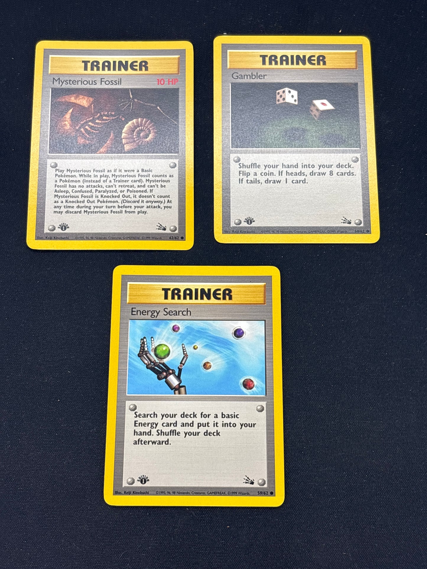 Auction Lot 66: Pokemon Cards 1st Edition Fossil Trainer Lot Conditions Vary