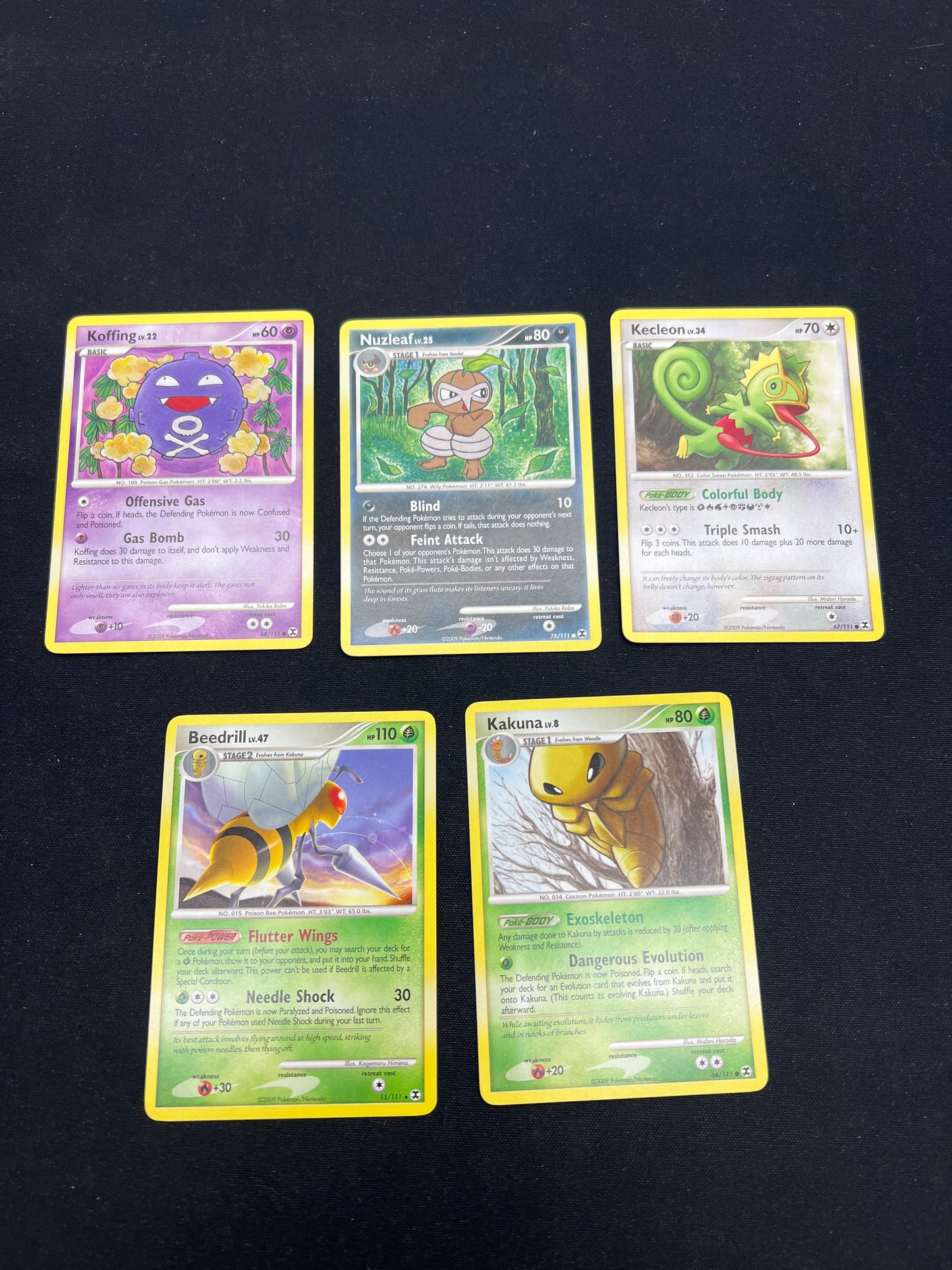 Auction Lot 47: Pokemon Cards Lot of 5 Mid Era Commons Uncommons Conditions Vary