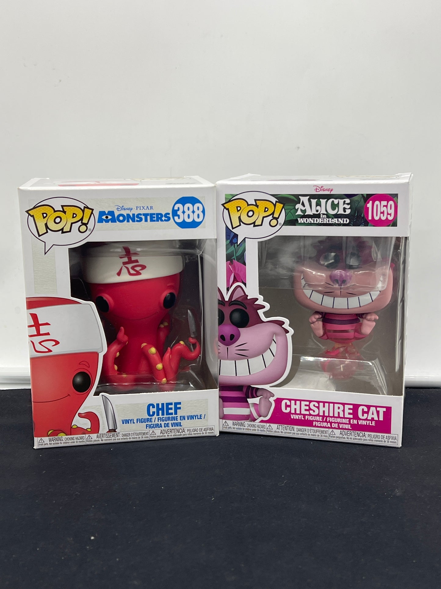 Auction Lot 26: POP Funko Disney Lot Chef Cheshire Cat 388 1059 Figures
