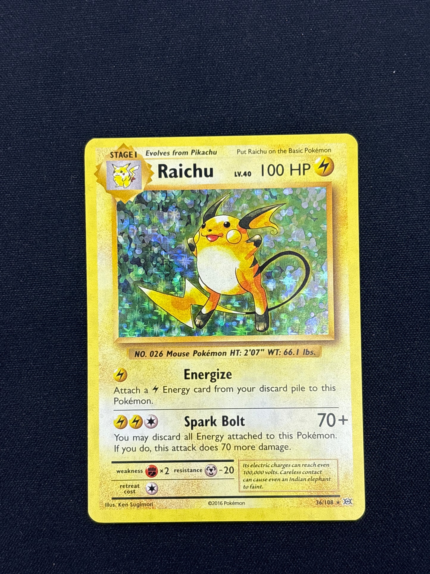 Auction Lot 8: Raichu Holo XY Evolutions Card Conditions Vary