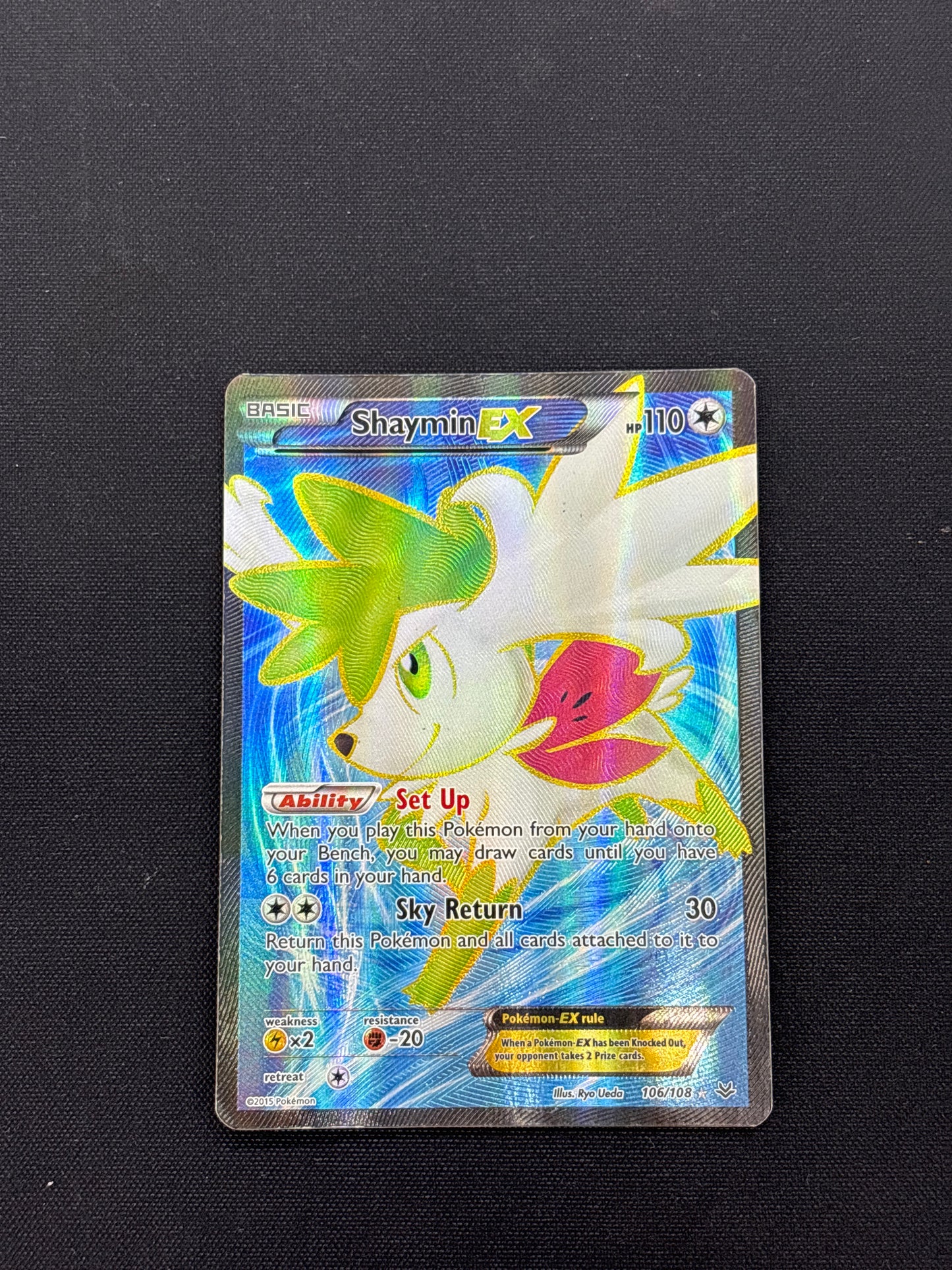 Auction Lot 182: Shaymin EX Full Art Pokemon Card Conditions Vary