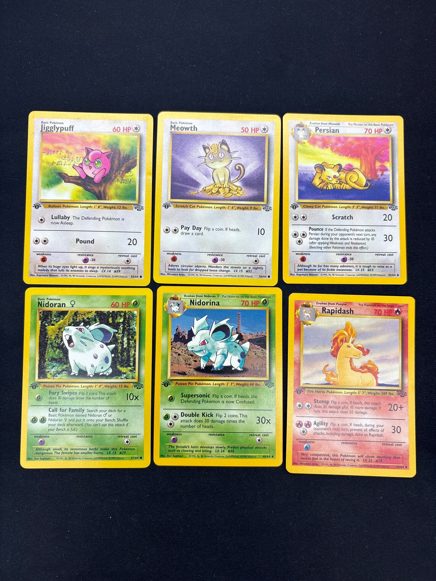 Auction Lot 109: Pokemon Cards Lot of 6 1st Edition Assorted Jungle Conditions Vary