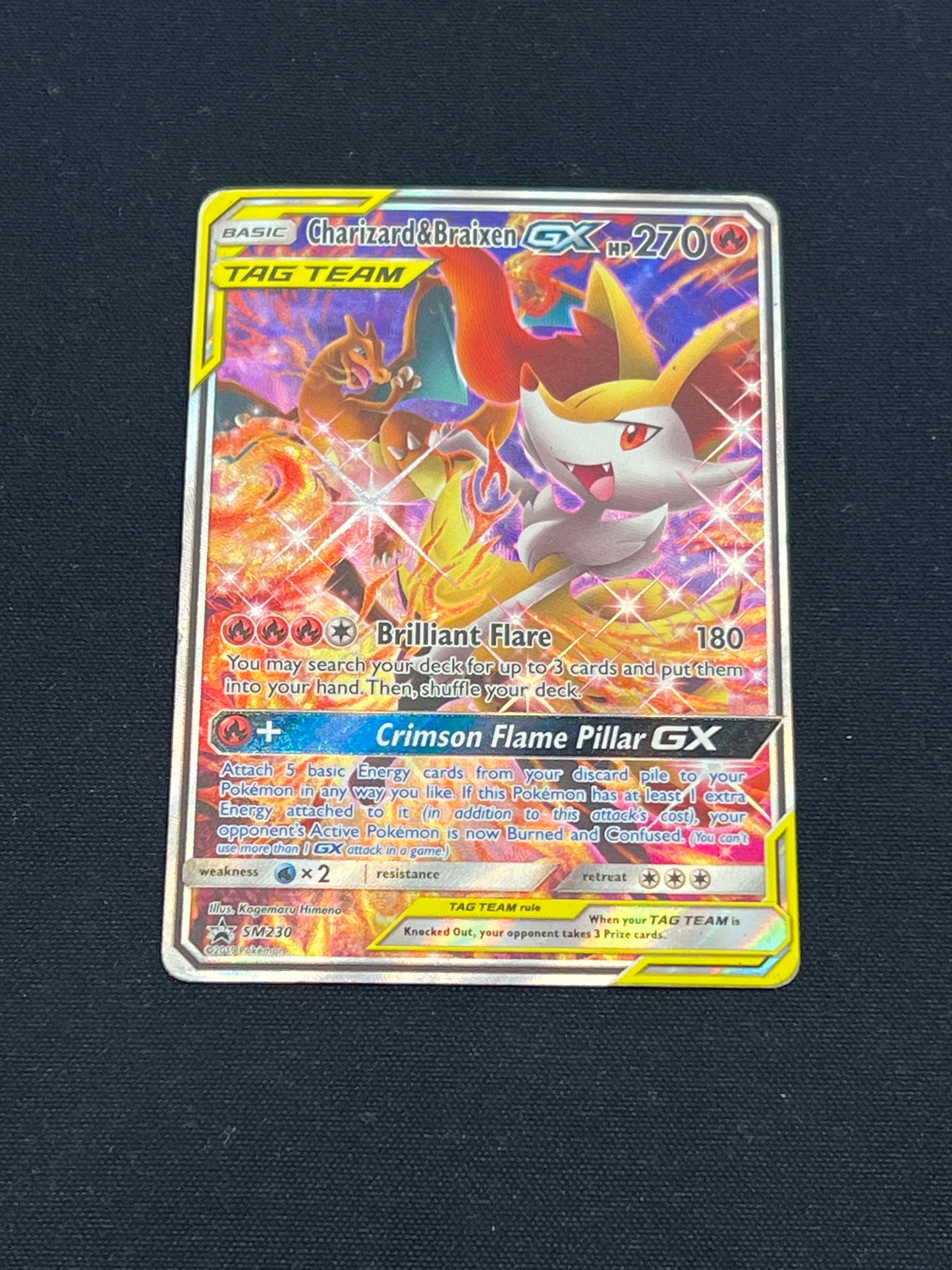Auction Lot 170: Pokemon Cards Charizard & Braixen GX SM 230 Alt Art Promo Condition Vary
