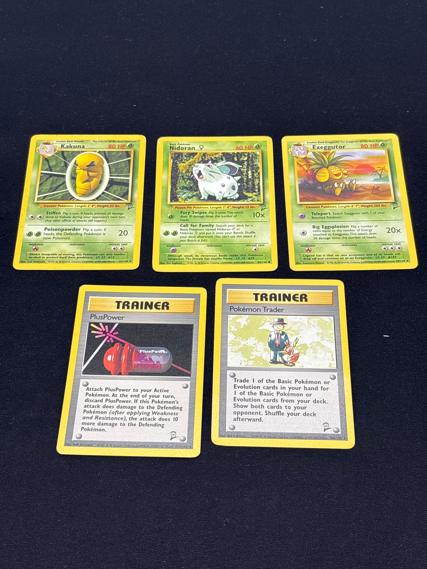 Auction Lot 124: Pokemon Cards Lot of 5 Base Set 2 Non Holos Conditions Vary