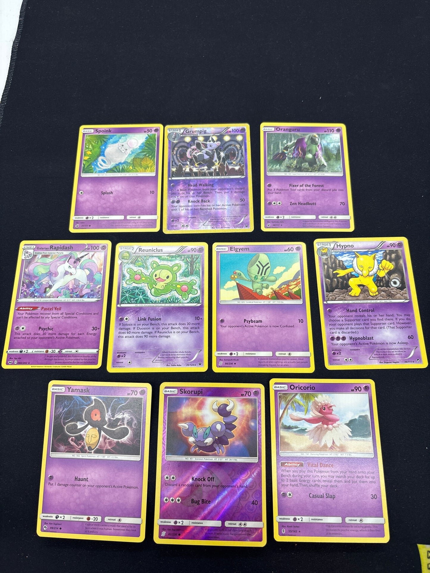 Auction Lot 43: Pokemon Cards Lot of 10 Psychic Commons Uncommons Conditions Vary