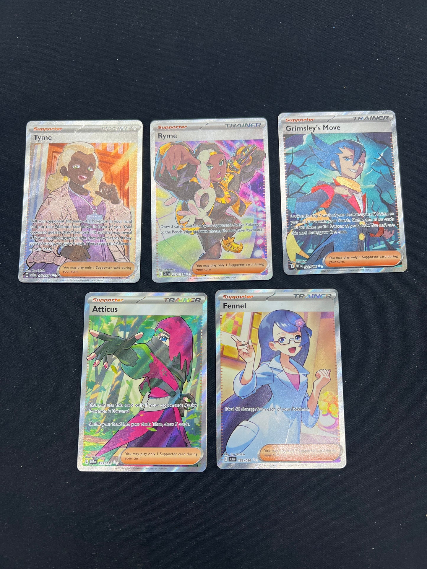 Auction Lot 78: Pokemon Cards Lot of 5 Assorted Full Art Trainers Conditions Vary