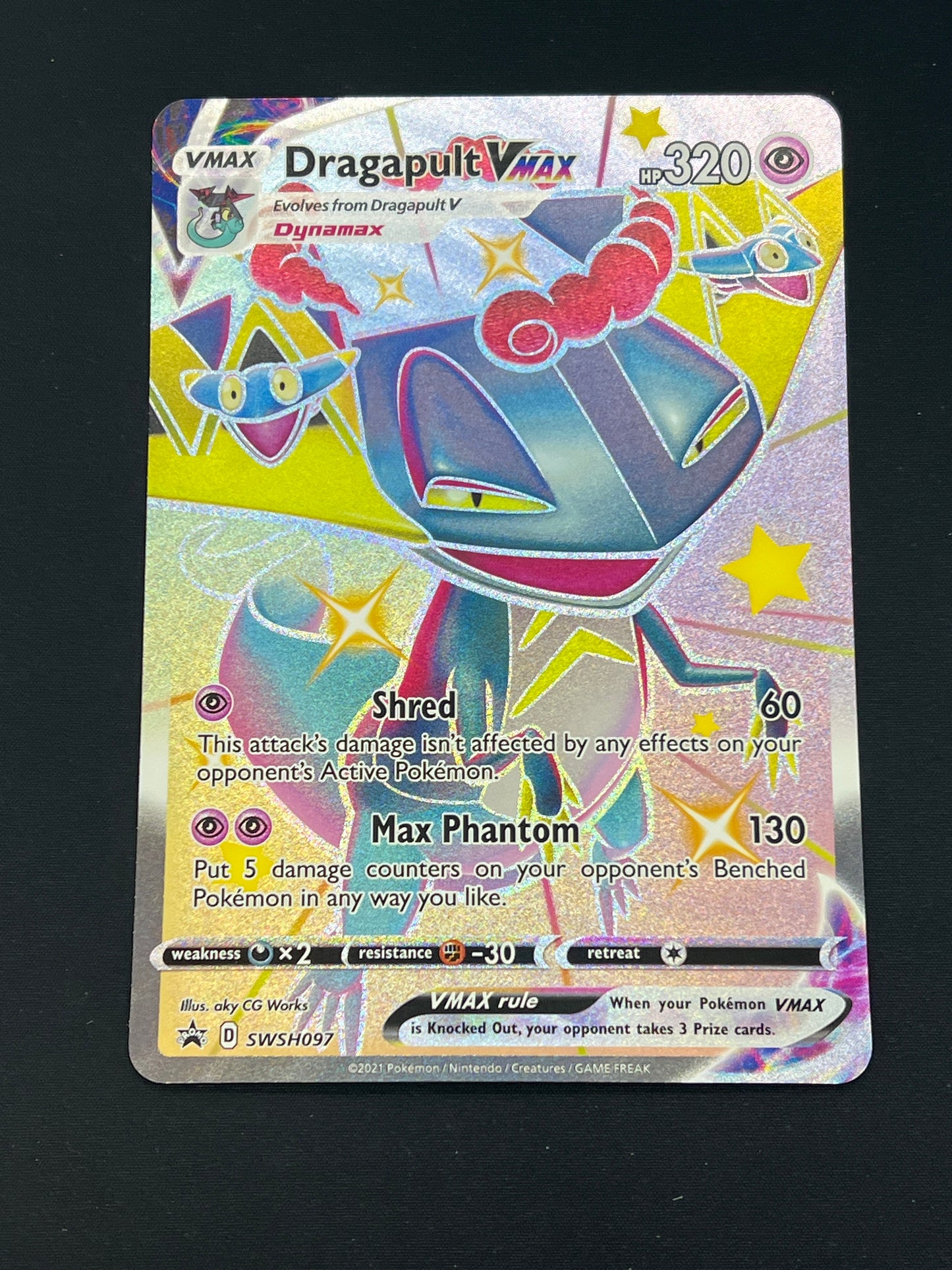 Auction Lot 114: Pokemon Cards Dragapult VMAX Jumbo Card Condition Vary