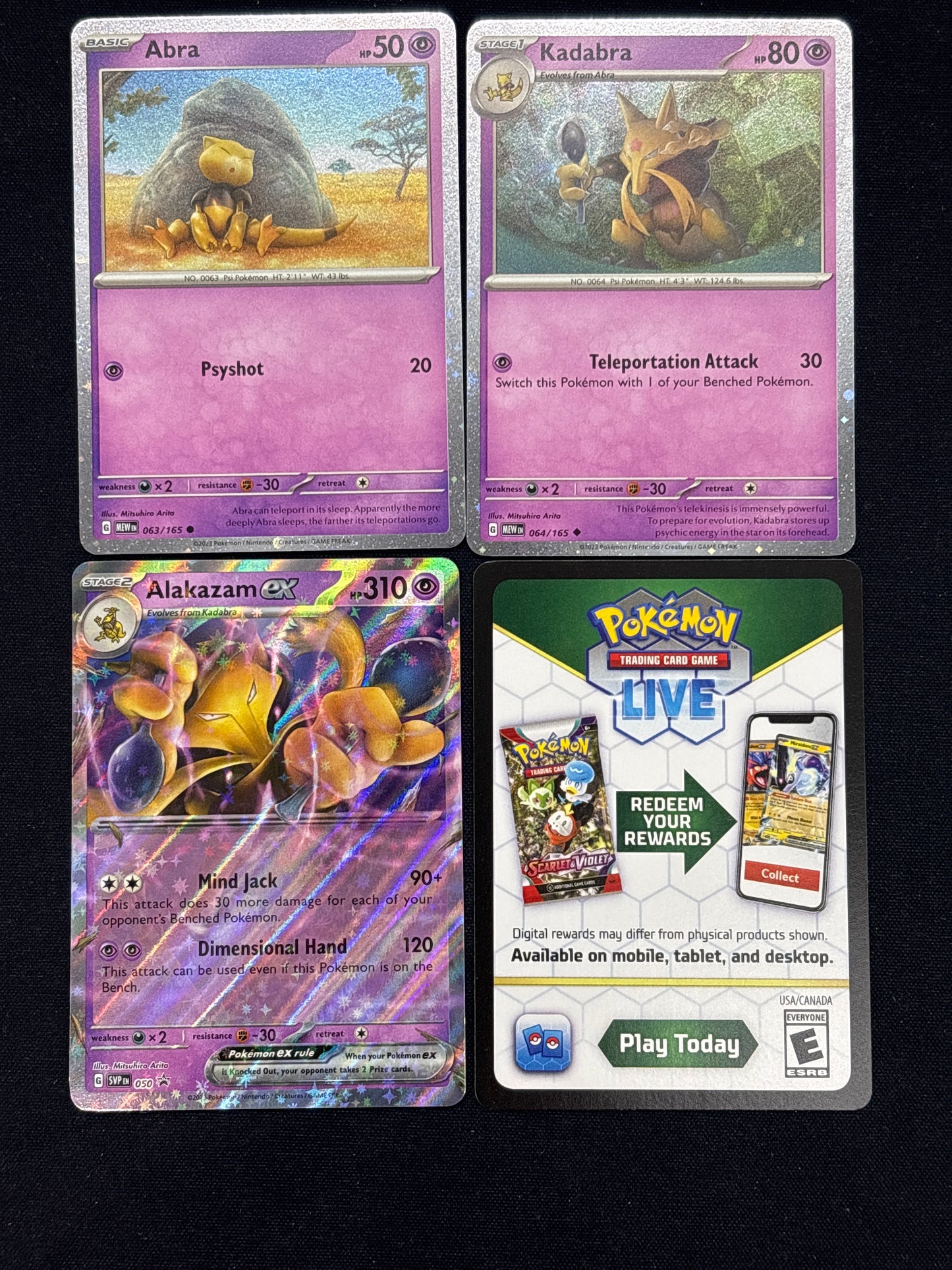 Auction Lot 42: Pokemon 151 Alakazam Box Promo Cosmo Holo Cards Conditions Vary