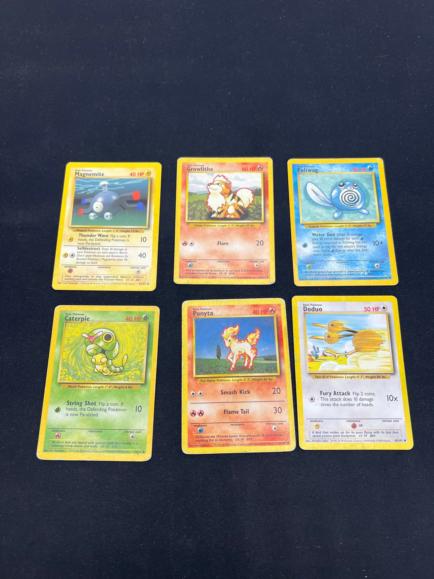 Auction Lot 43: Pokemon Cards Assorted Lot of 6 WOTC Commons Uncommons Conditions Vary