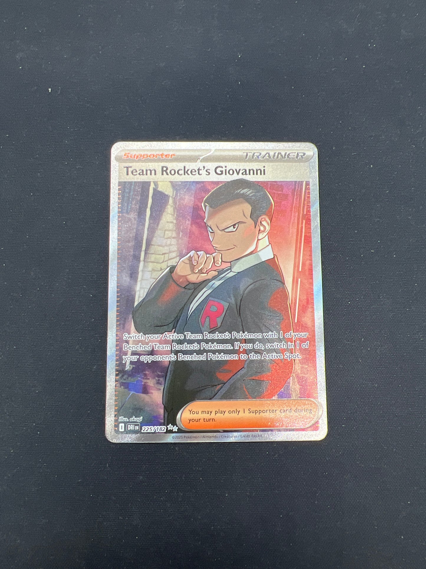 Auction Lot 233: Pokemon Cards Team Rocket's Giovanni Full Art Condition Vary