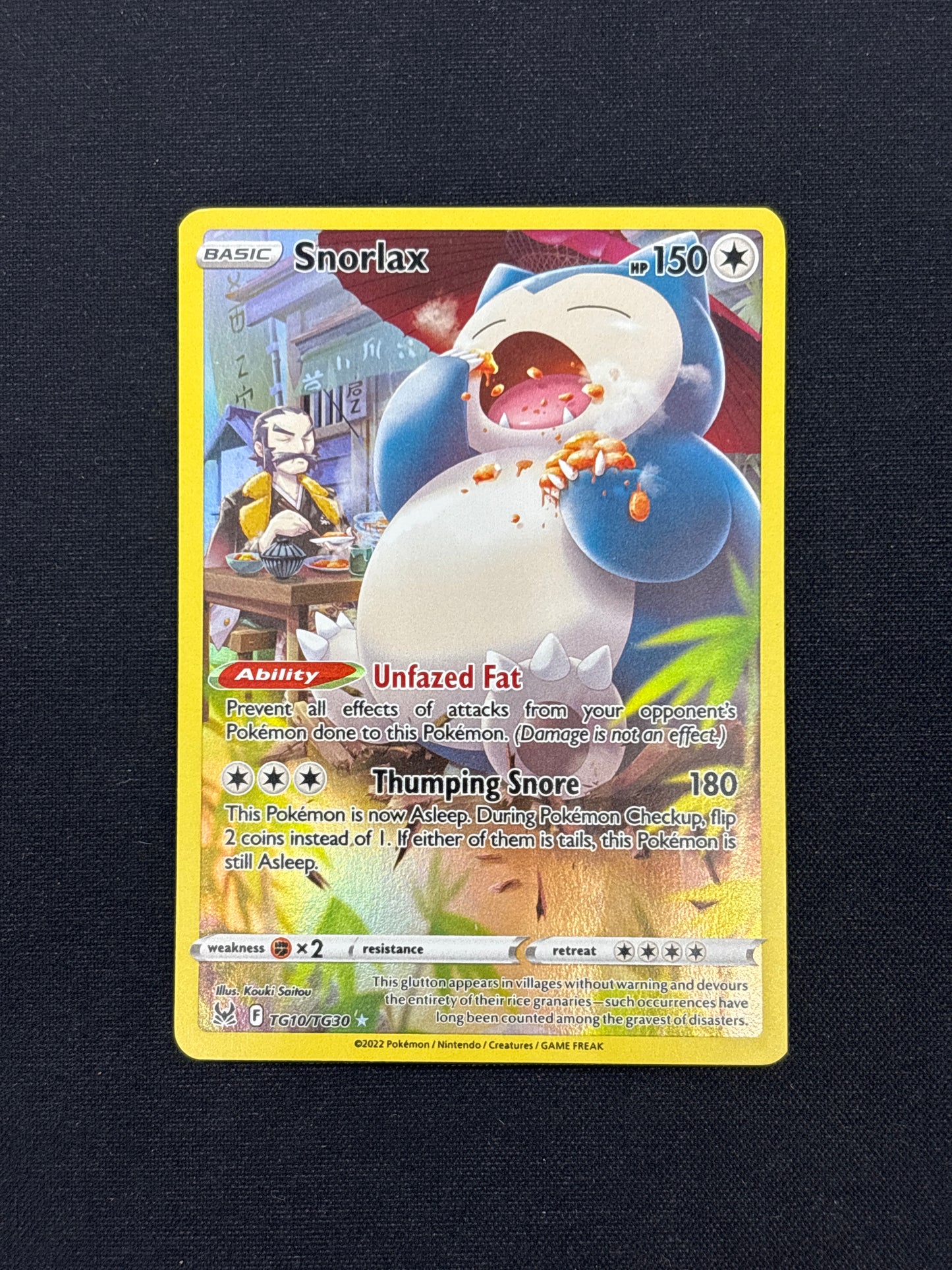 Auction Lot 278: Pokemon Snorlax Trainer Gallery Card Conditions Vary