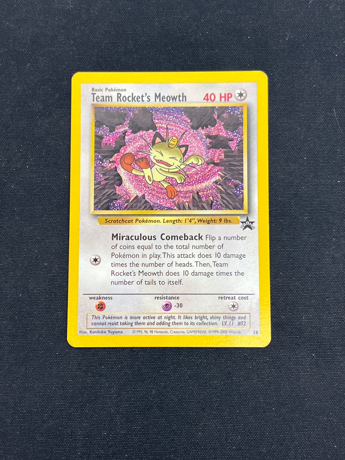 Auction Lot 248: Pokemon Cards Pokemon Team Rocket's Meowth Black Star Promo Condition Vary