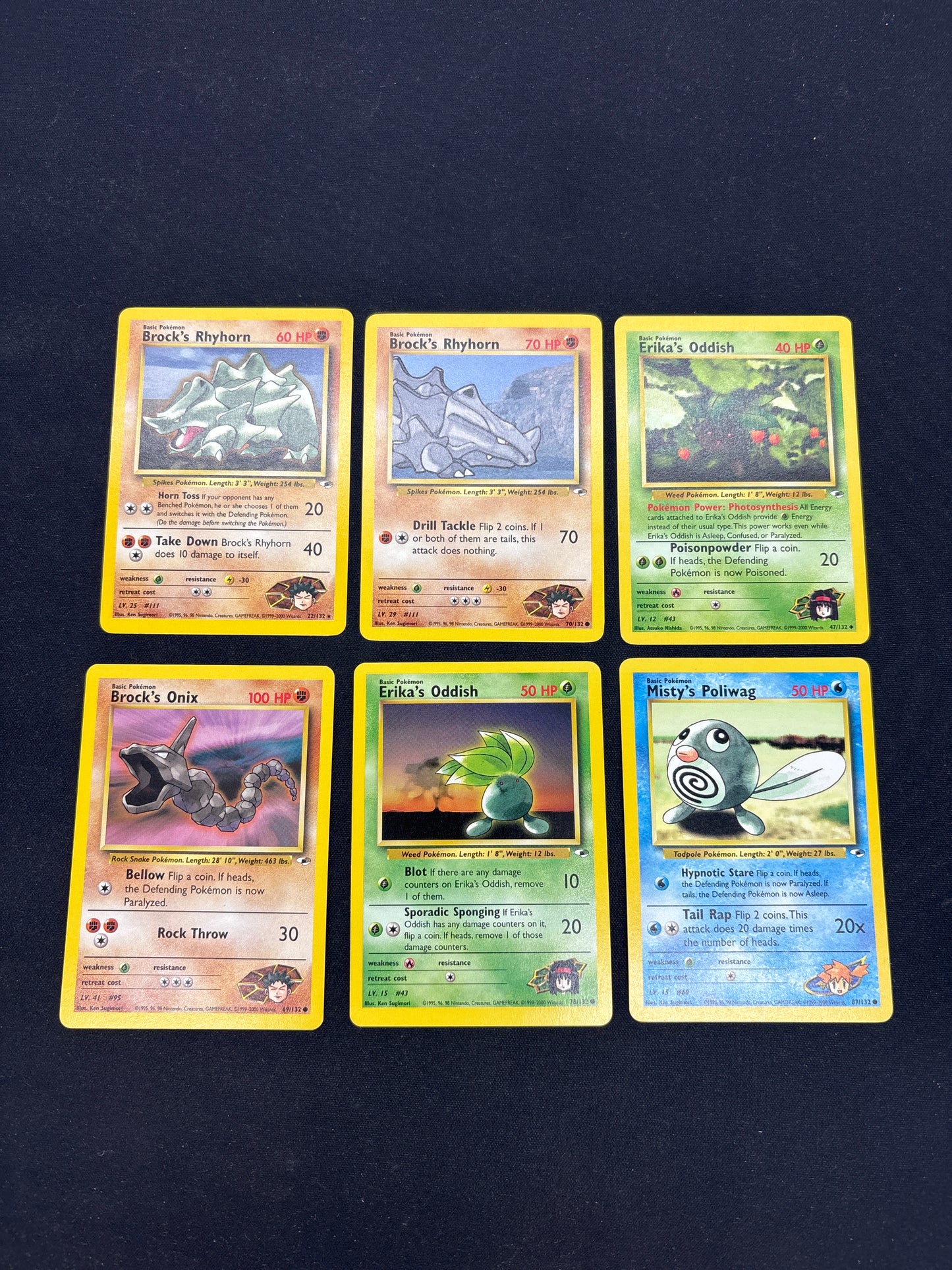 Auction Lot 53: Pokemon Cards Lot of 6 WOTC Gym Heroes Commons Uncommons Conditions Vary