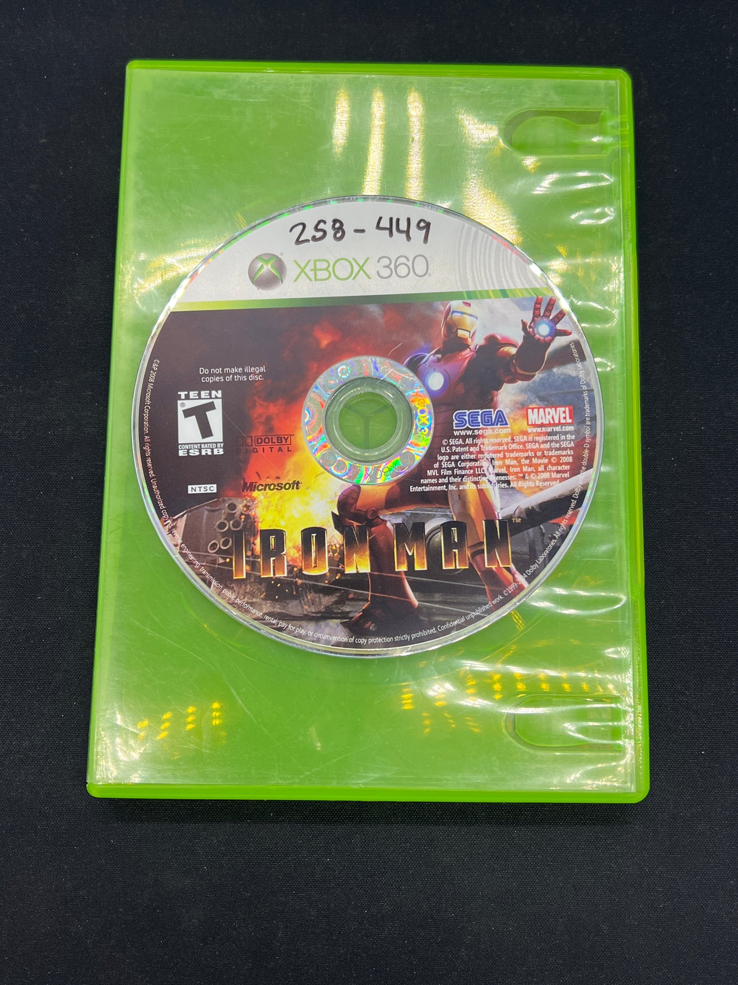 Auction Lot 24: XBOX 360 Video Game Iron Man Loose