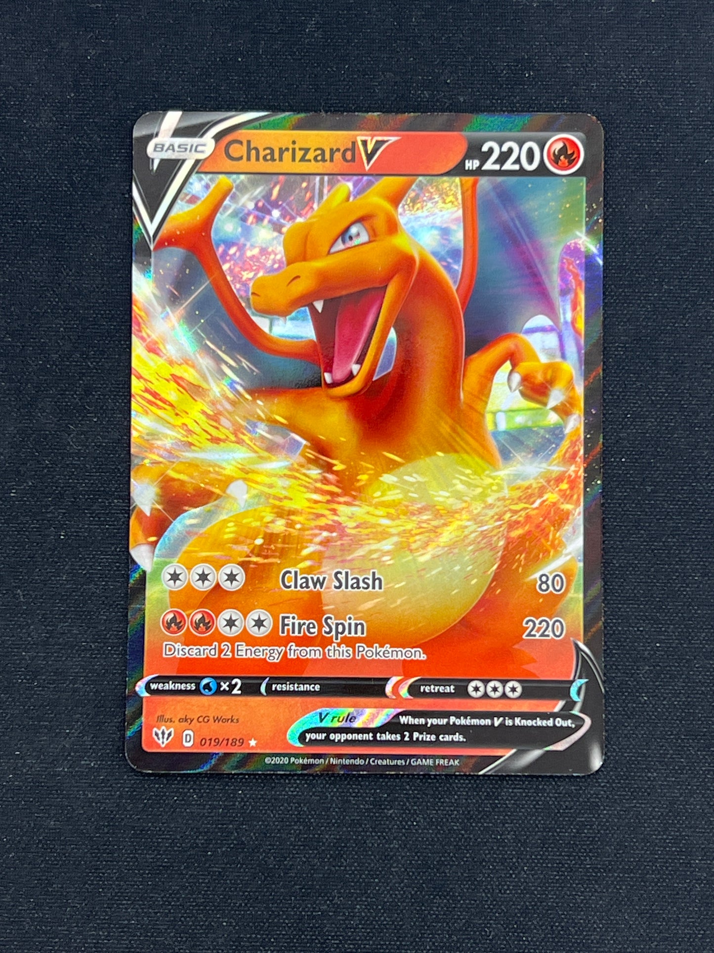Auction Lot 386: Pokemon Cards Charizard V Darkness Ablaze Full Art Condition Vary