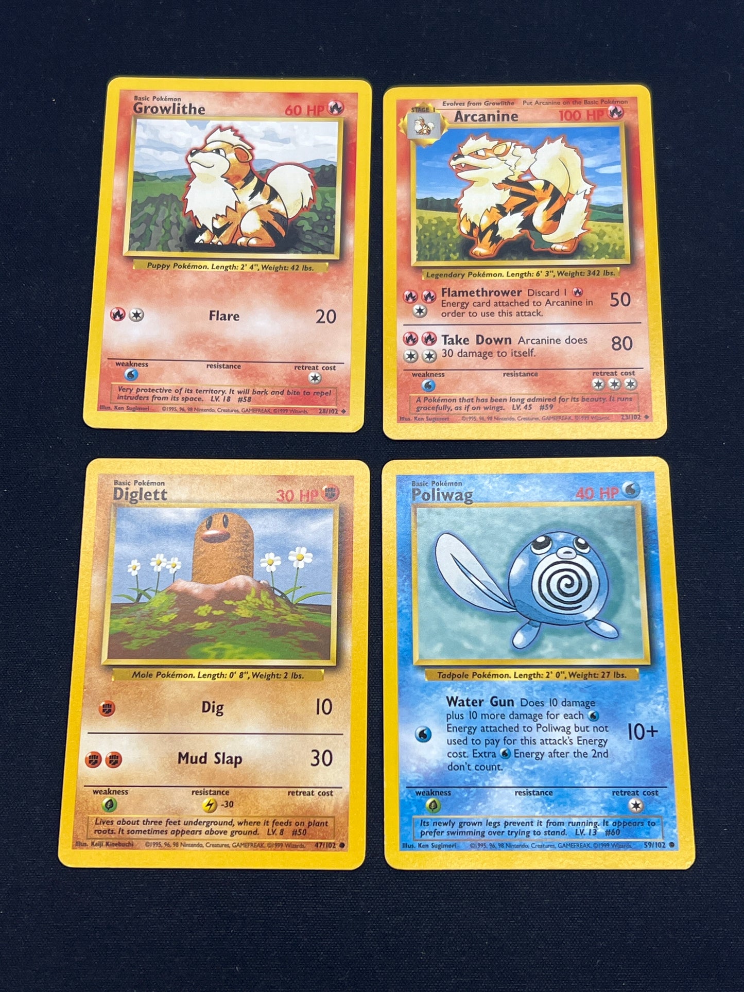 Auction Lot 312: Pokemon Cards Assorted Lot of 4 Common Uncommon Base Set Conditions Vary