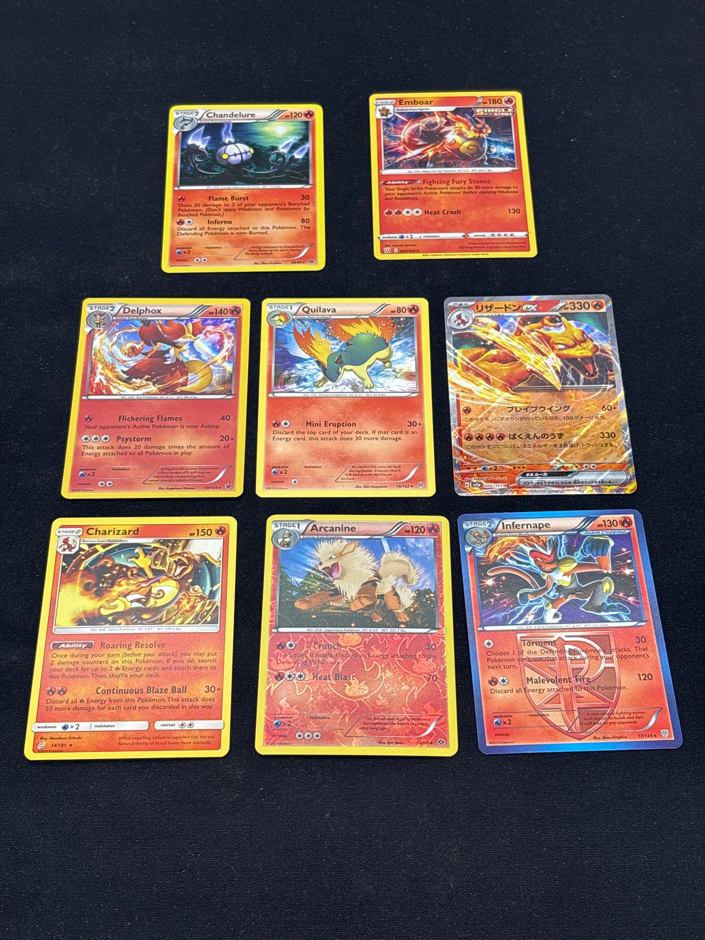 Auction Lot 22: Pokemon Cards Lot of 7 Assorted Fire Types Conditions Vary