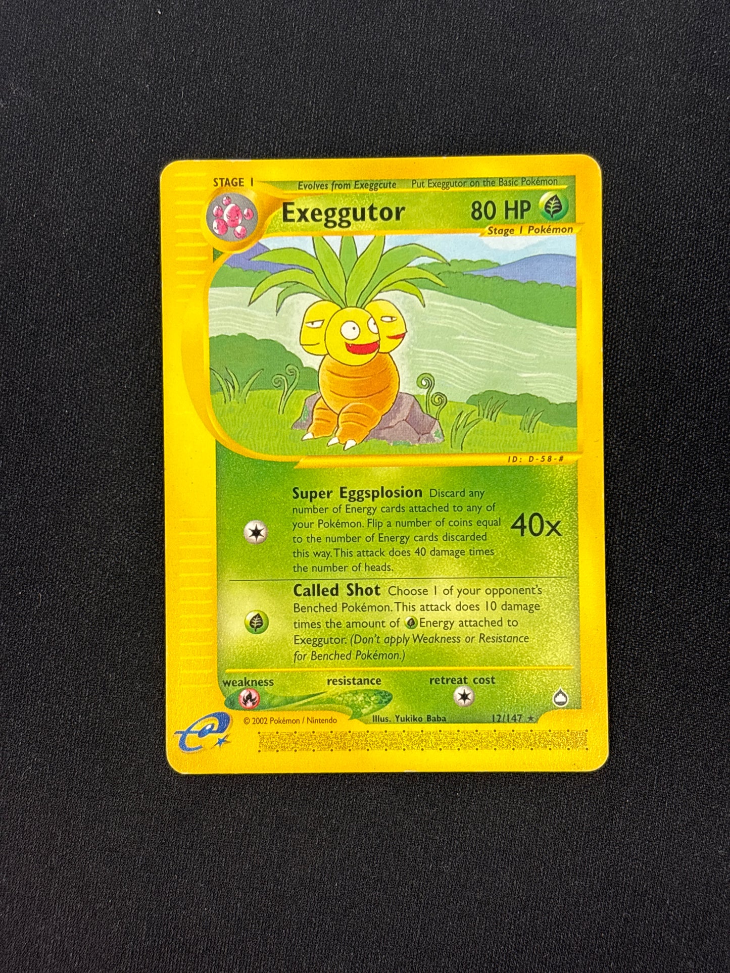 Auction Lot 346: Exeggutor 121 Pokemon Aquapolis Non Holo Rare Conditions Vary