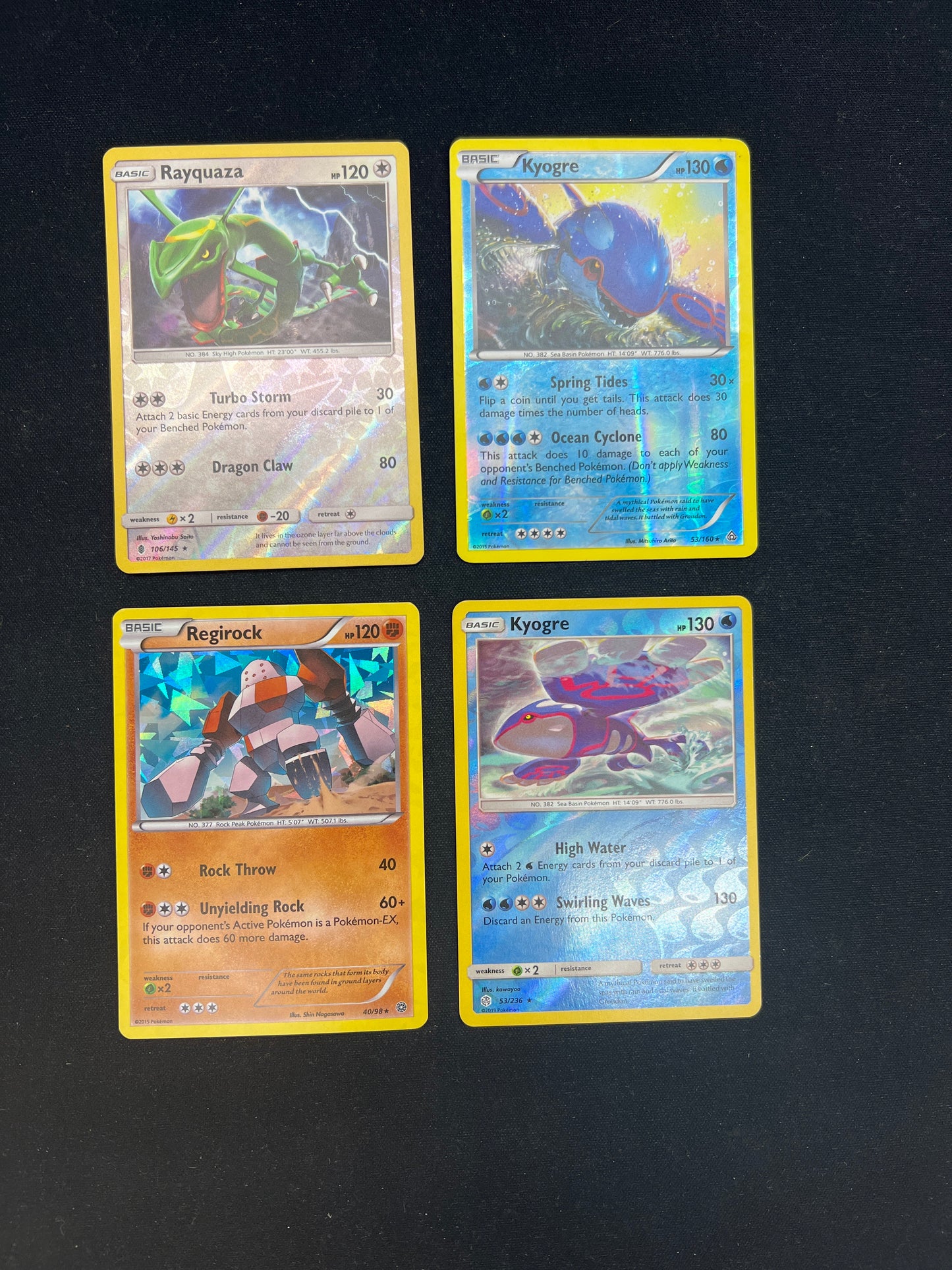 Auction Lot 223: Pokemon Cards Lot of 4 Reverse Holo Cracked Ice SM Era Holo Rares Conditions Vary