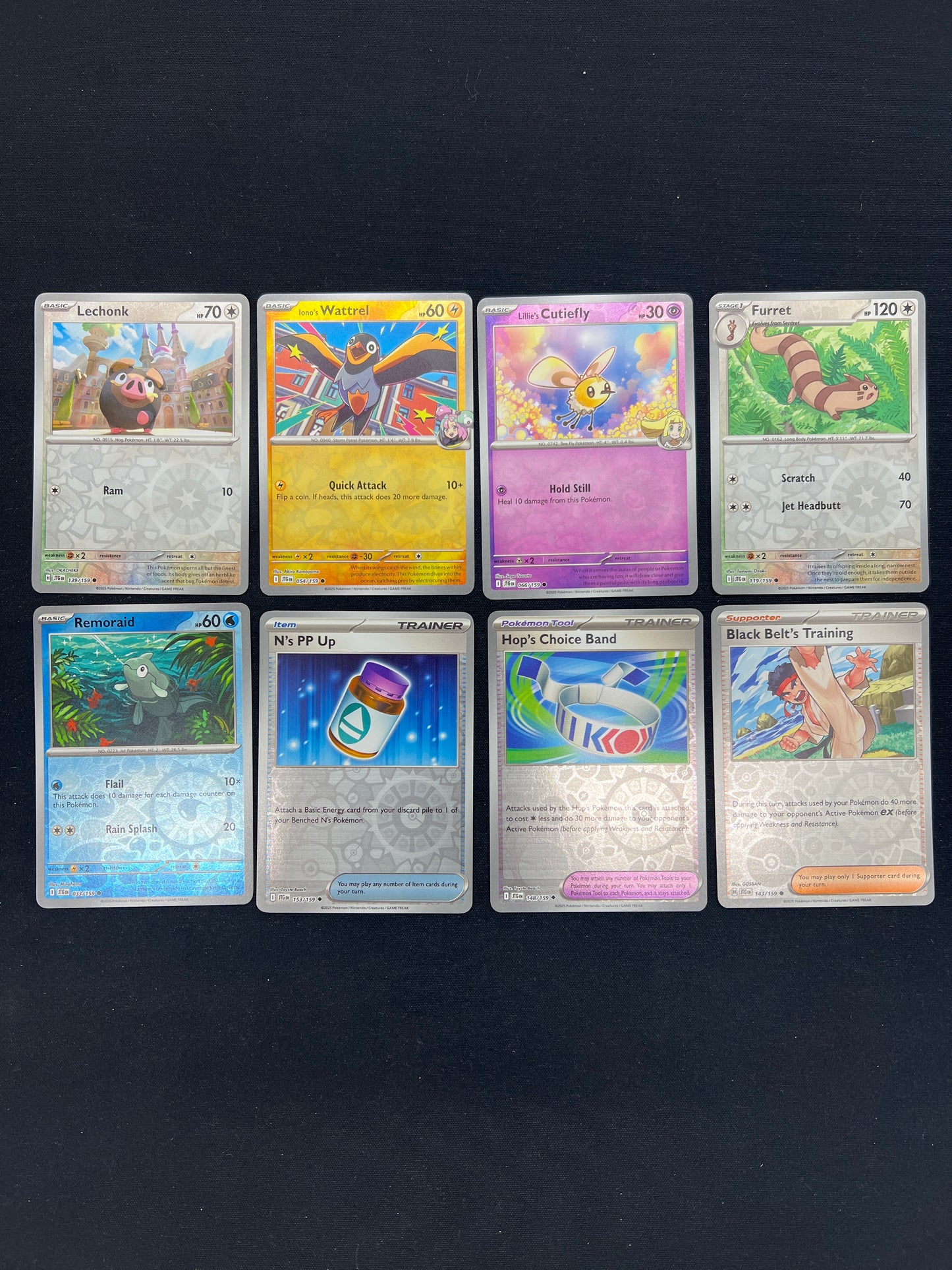 Auction Lot 409: Pokemon Cards Lot of 8 Assorted Reverse Holos Journey Together Conditions Vary